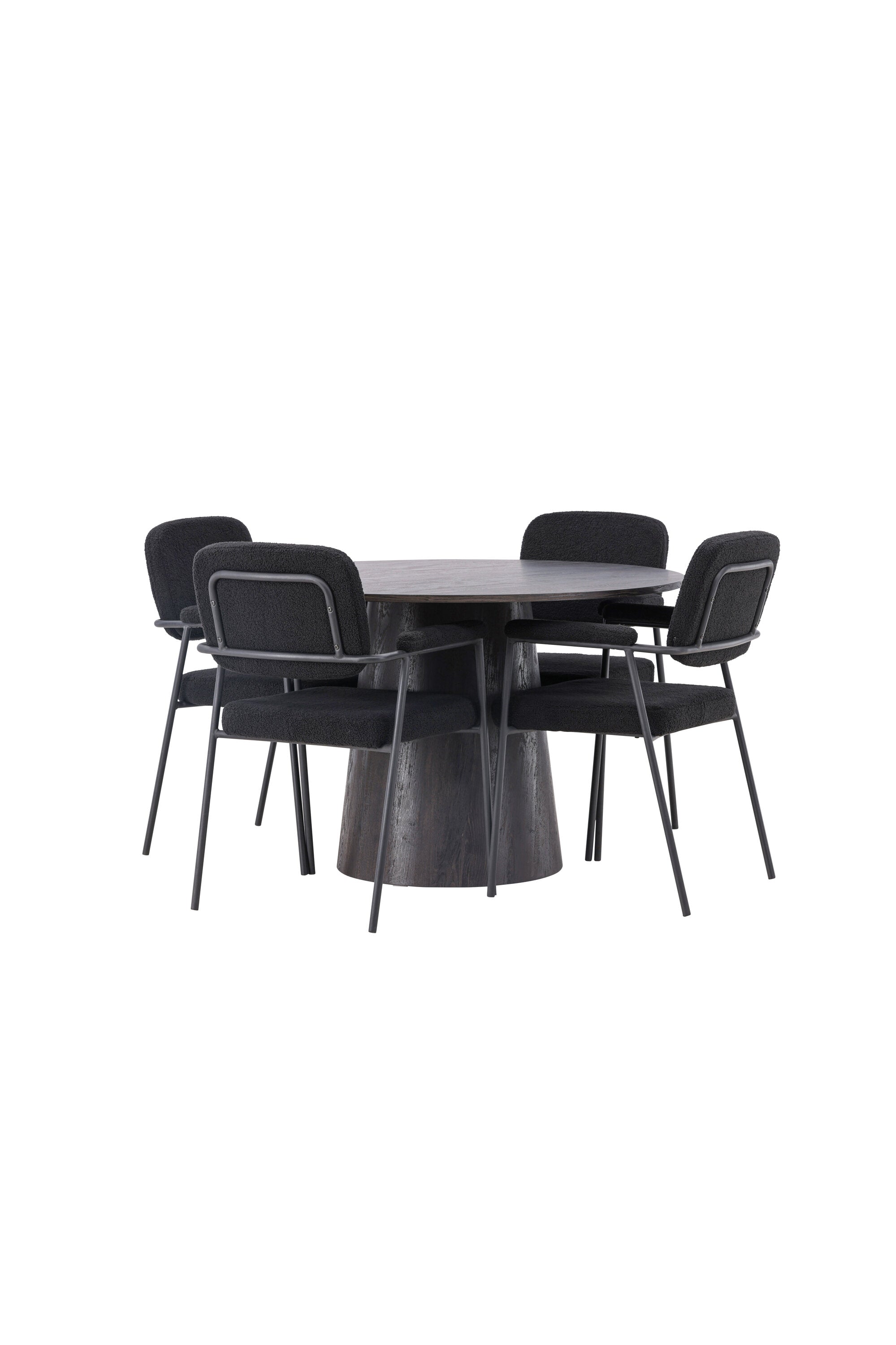 Lanzo Esszimmerset + Yesterday ⌀120cm/4St. in Braun / Schwarz präsentiert im Onlineshop von KAQTU Design AG. Esszimmerset ist von Venture Home