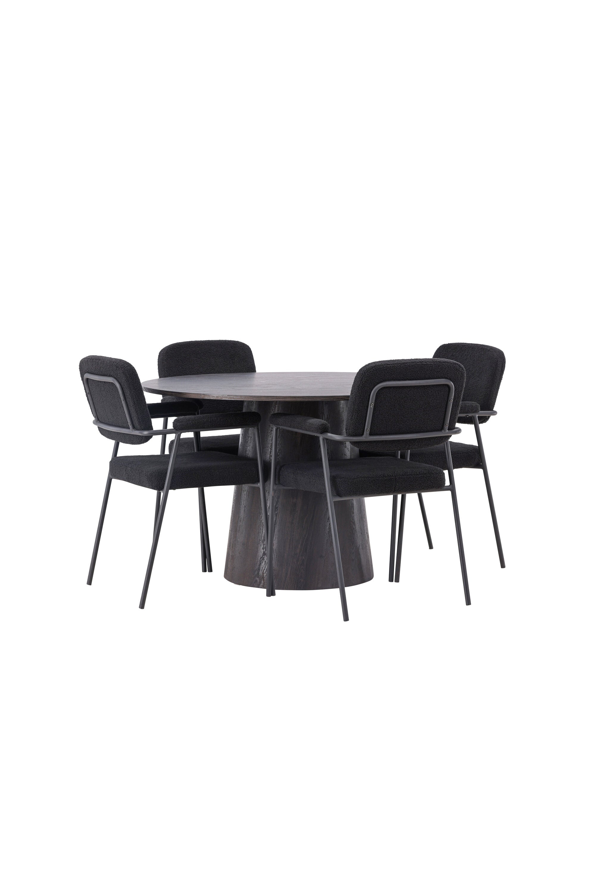 Lanzo Esszimmerset + Yesterday ⌀120cm/4St. in Braun / Schwarz präsentiert im Onlineshop von KAQTU Design AG. Esszimmerset ist von Venture Home