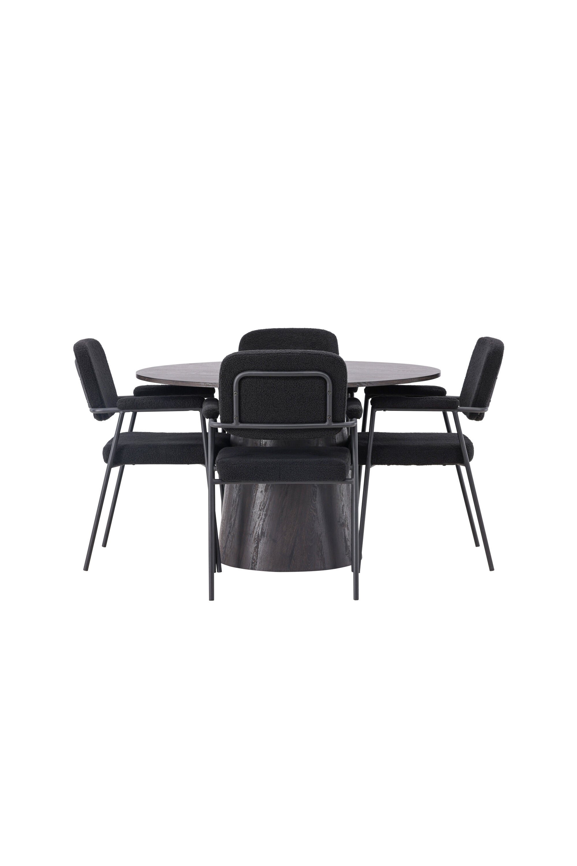 Lanzo Esszimmerset + Yesterday ⌀120cm/4St. in Braun / Schwarz präsentiert im Onlineshop von KAQTU Design AG. Esszimmerset ist von Venture Home