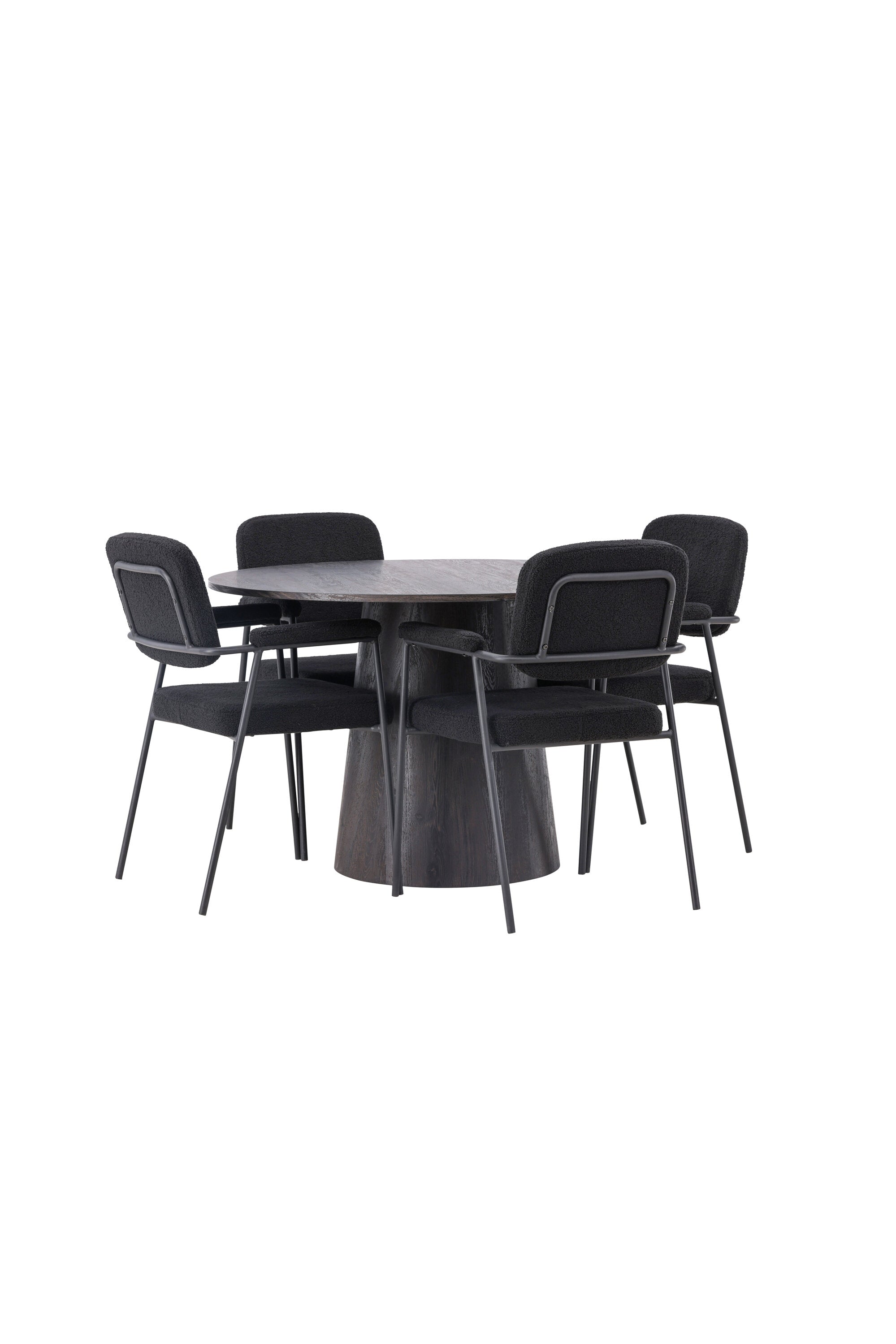 Lanzo Esszimmerset + Yesterday ⌀120cm/4St. in Braun / Schwarz präsentiert im Onlineshop von KAQTU Design AG. Esszimmerset ist von Venture Home