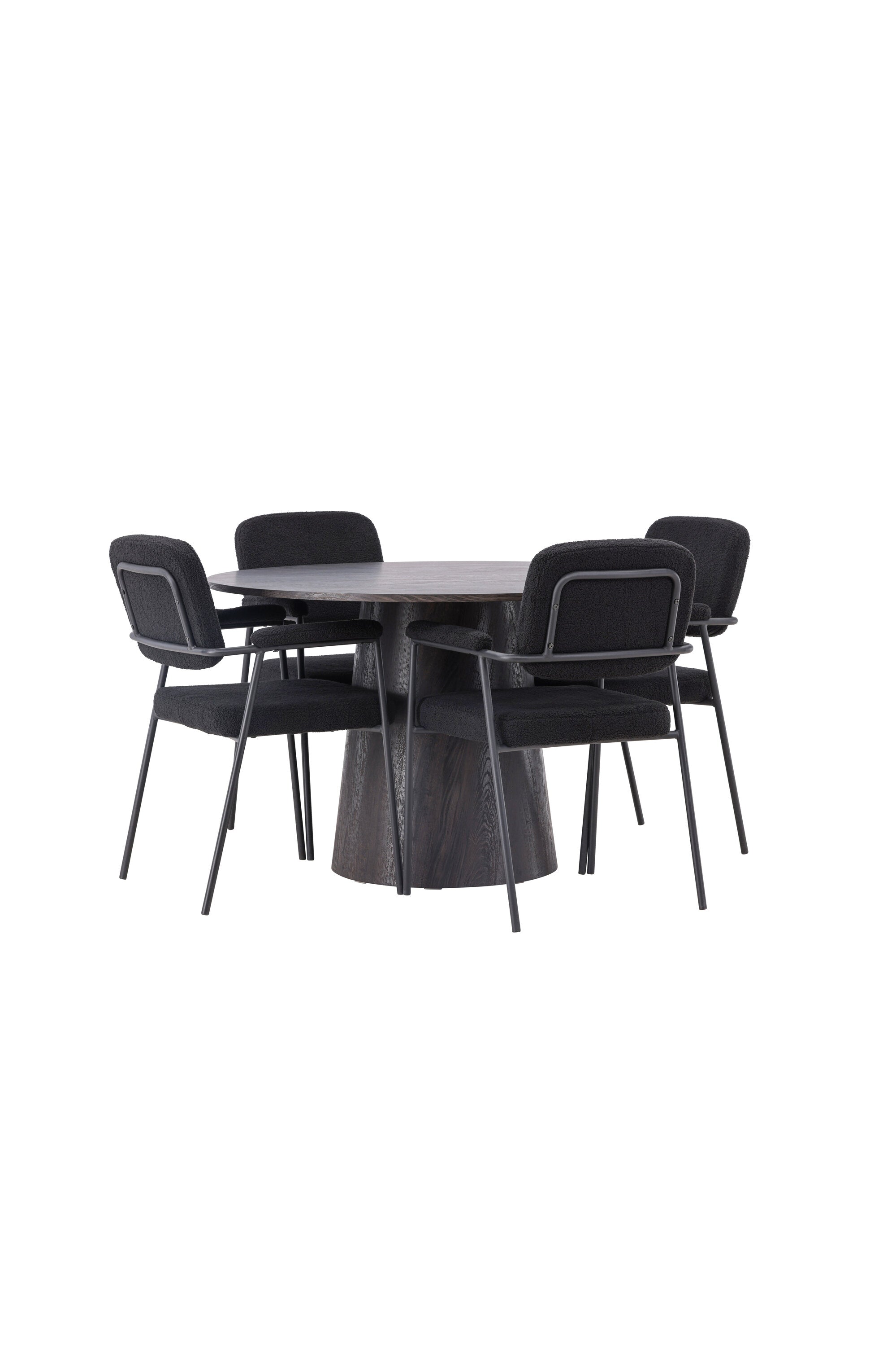 Lanzo Esszimmerset + Yesterday ⌀120cm/4St. in Braun / Schwarz präsentiert im Onlineshop von KAQTU Design AG. Esszimmerset ist von Venture Home