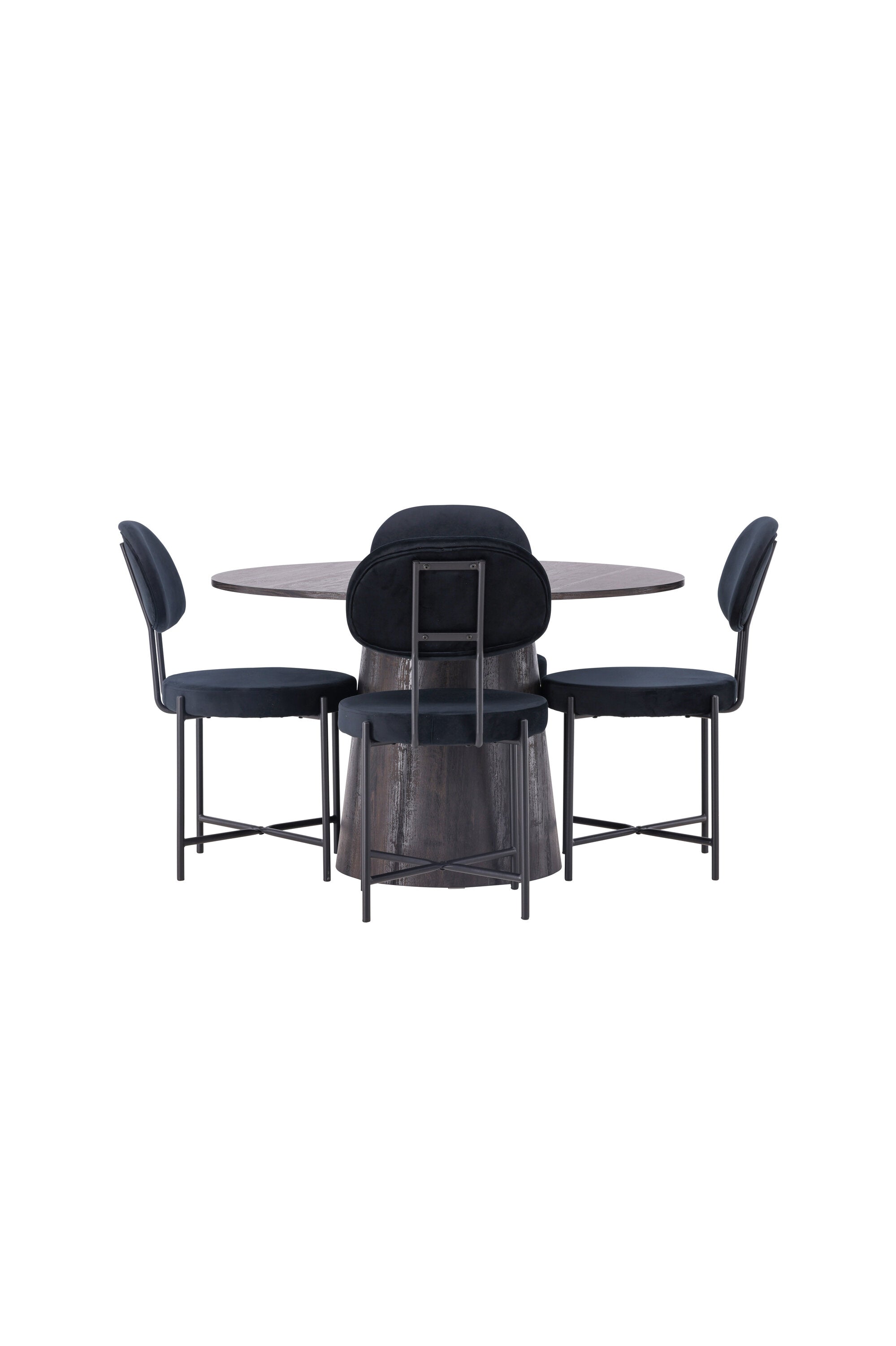 Lanzo Esszimmerset + Stella ⌀120cm/4St. in Braun / Schwarz präsentiert im Onlineshop von KAQTU Design AG. Esszimmerset ist von Venture Home