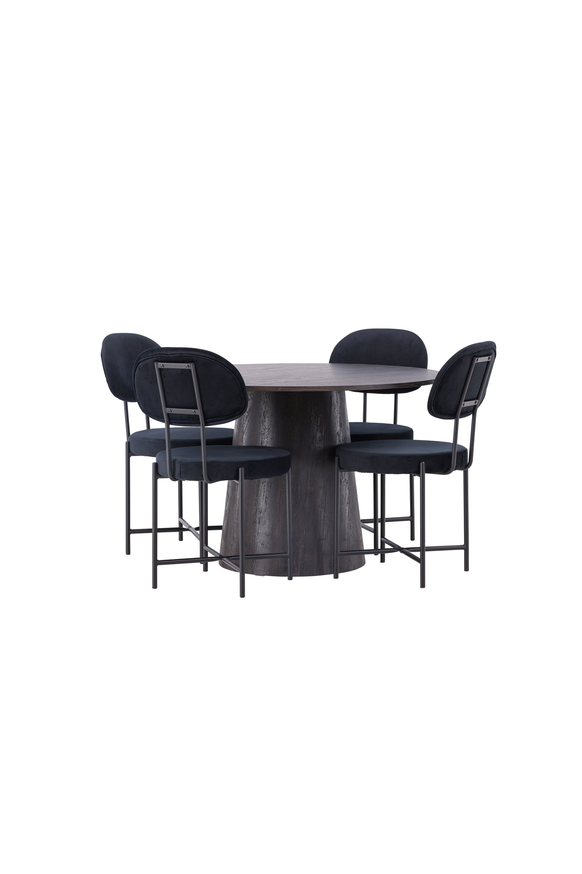 Lanzo Esszimmerset + Stella ⌀120cm/4St. in Braun / Schwarz präsentiert im Onlineshop von KAQTU Design AG. Esszimmerset ist von Venture Home
