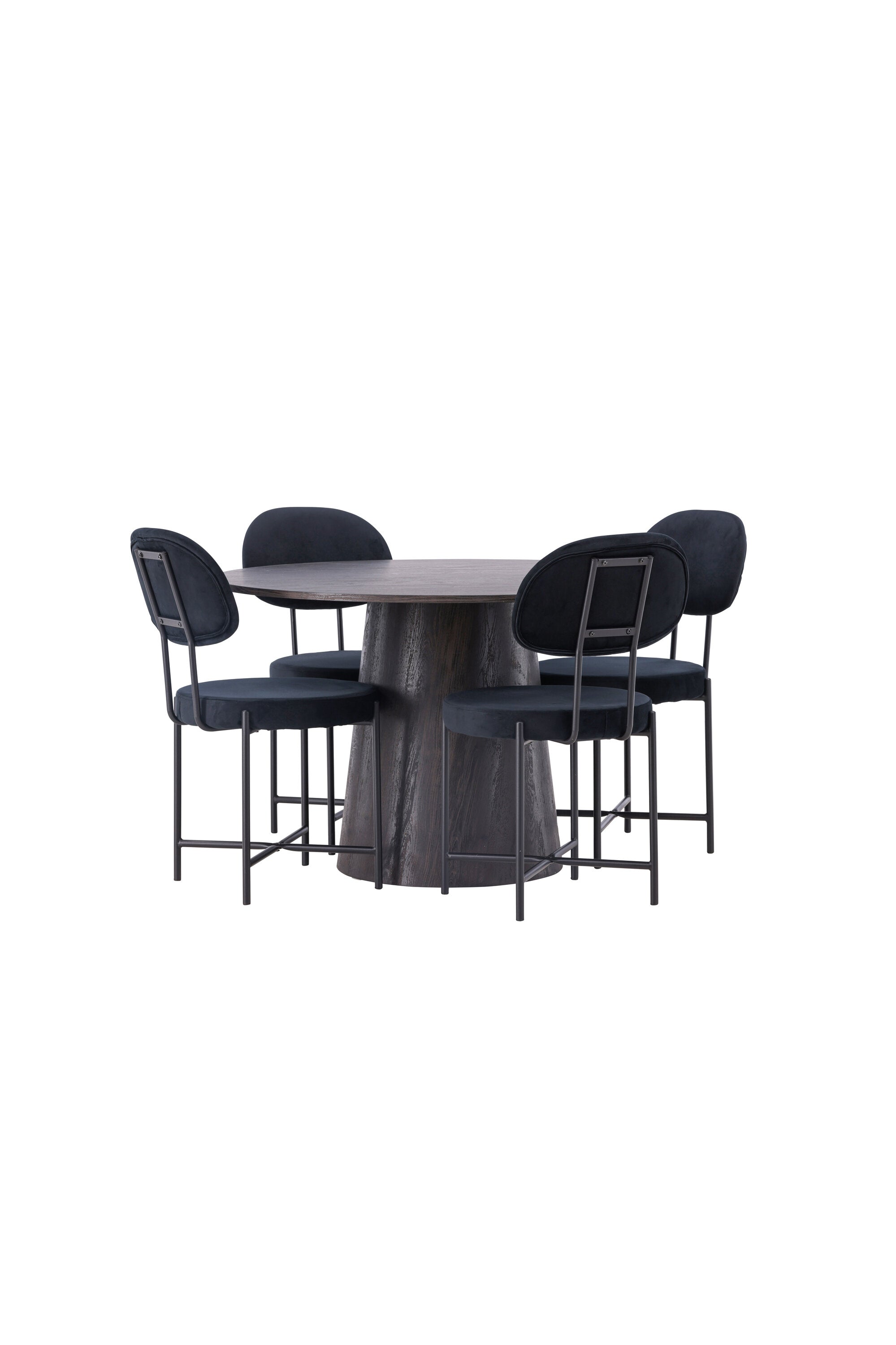 Lanzo Esszimmerset + Stella ⌀120cm/4St. in Braun / Schwarz präsentiert im Onlineshop von KAQTU Design AG. Esszimmerset ist von Venture Home
