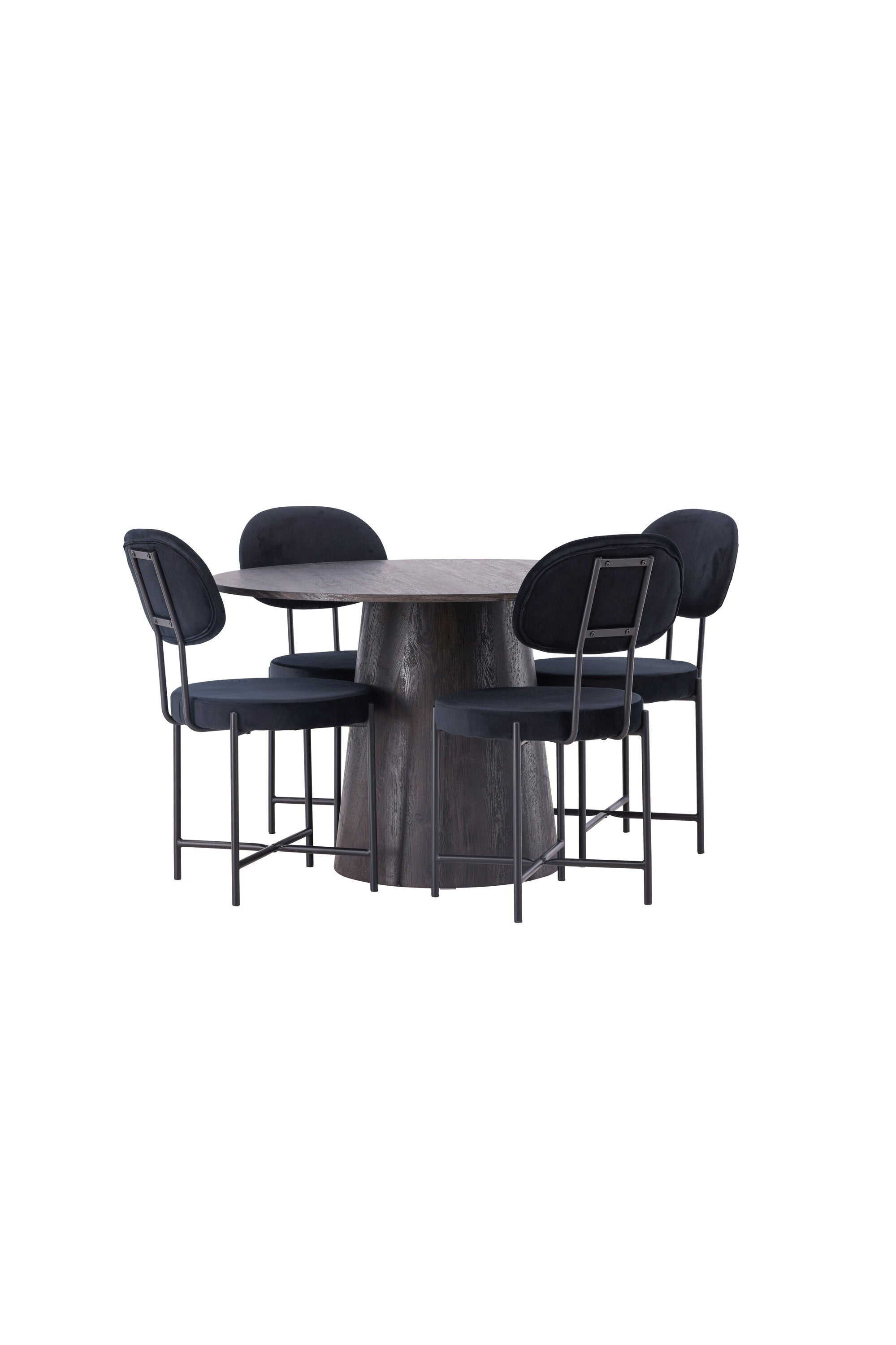Lanzo Esszimmerset + Stella ⌀120cm/4St. in Braun / Schwarz präsentiert im Onlineshop von KAQTU Design AG. Esszimmerset ist von Venture Home