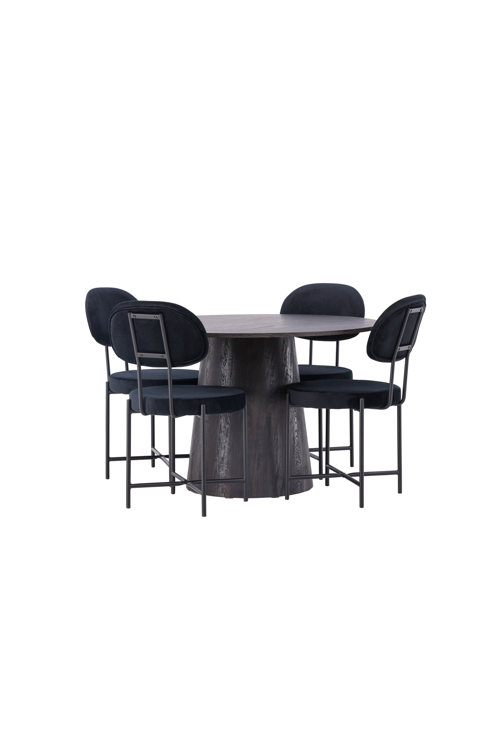 Lanzo Esszimmerset + Stella ⌀120cm/4St. in Braun / Schwarz präsentiert im Onlineshop von KAQTU Design AG. Esszimmerset ist von Venture Home