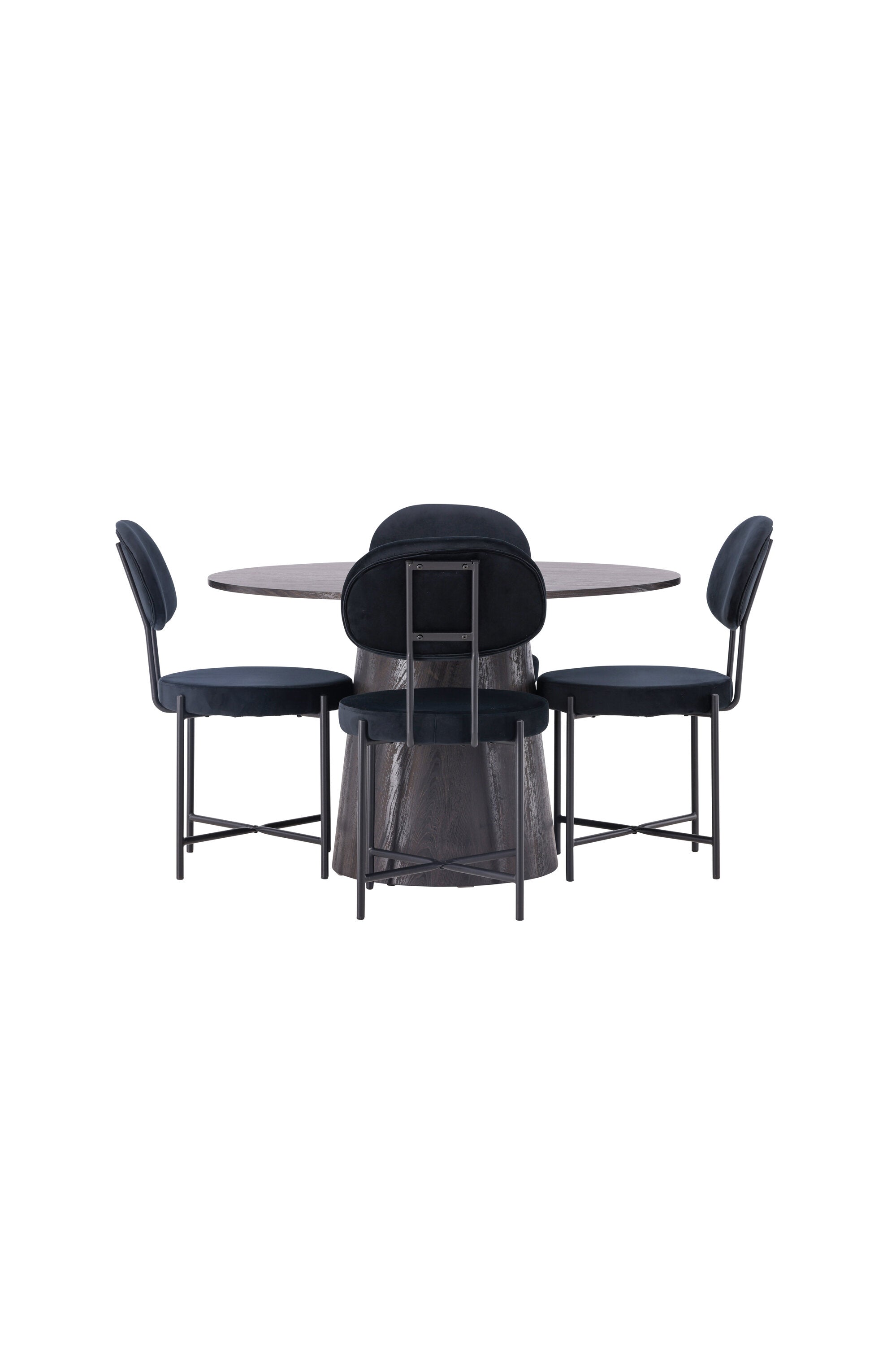 Lanzo Esszimmerset + Stella ⌀120cm/4St. in Braun / Schwarz präsentiert im Onlineshop von KAQTU Design AG. Esszimmerset ist von Venture Home