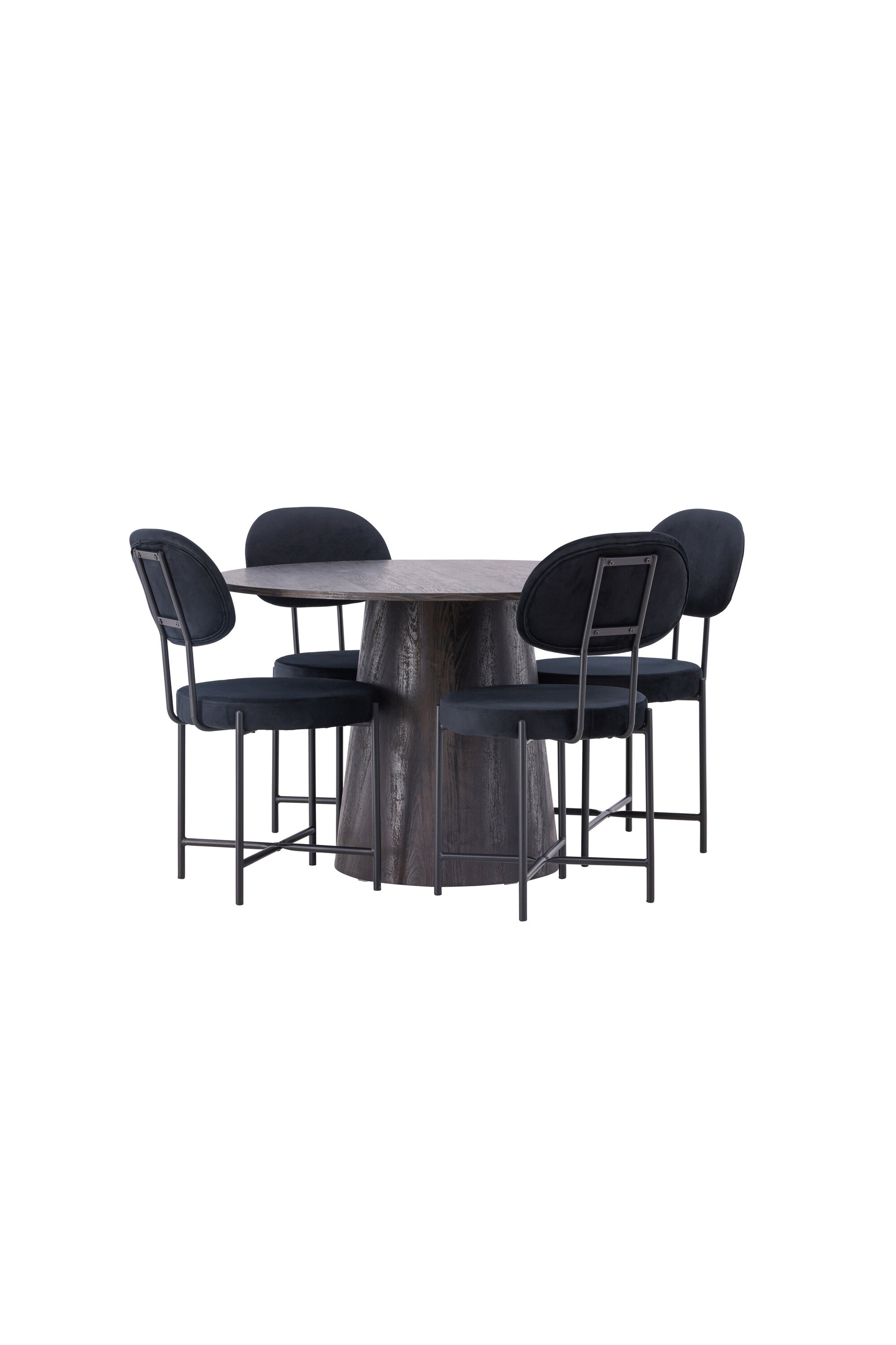 Lanzo Esszimmerset + Stella ⌀120cm/4St. in Braun / Schwarz präsentiert im Onlineshop von KAQTU Design AG. Esszimmerset ist von Venture Home