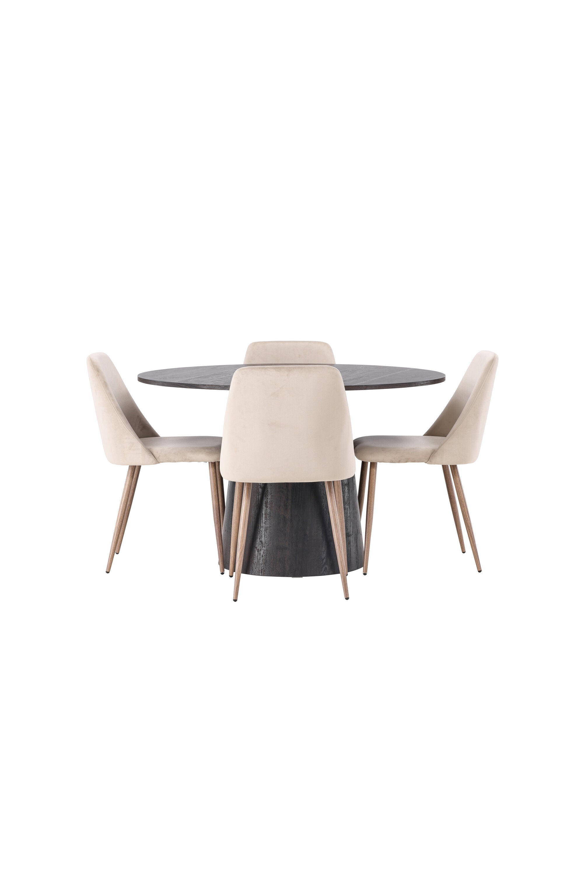 Lanzo Esszimmerset + Night ⌀120cm/4St. in Braun / Walnuss präsentiert im Onlineshop von KAQTU Design AG. Esszimmerset ist von Venture Home