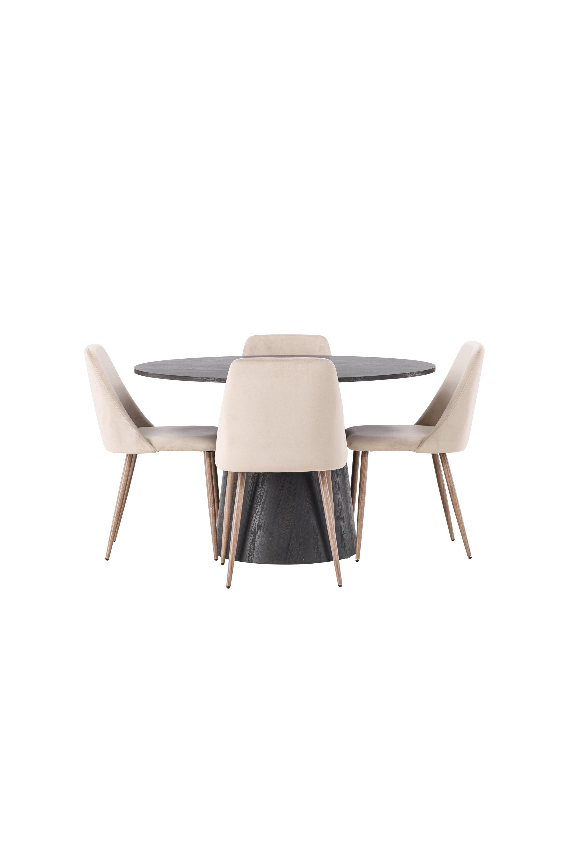 Lanzo Esszimmerset + Night ⌀120cm/4St. in Braun / Walnuss präsentiert im Onlineshop von KAQTU Design AG. Esszimmerset ist von Venture Home