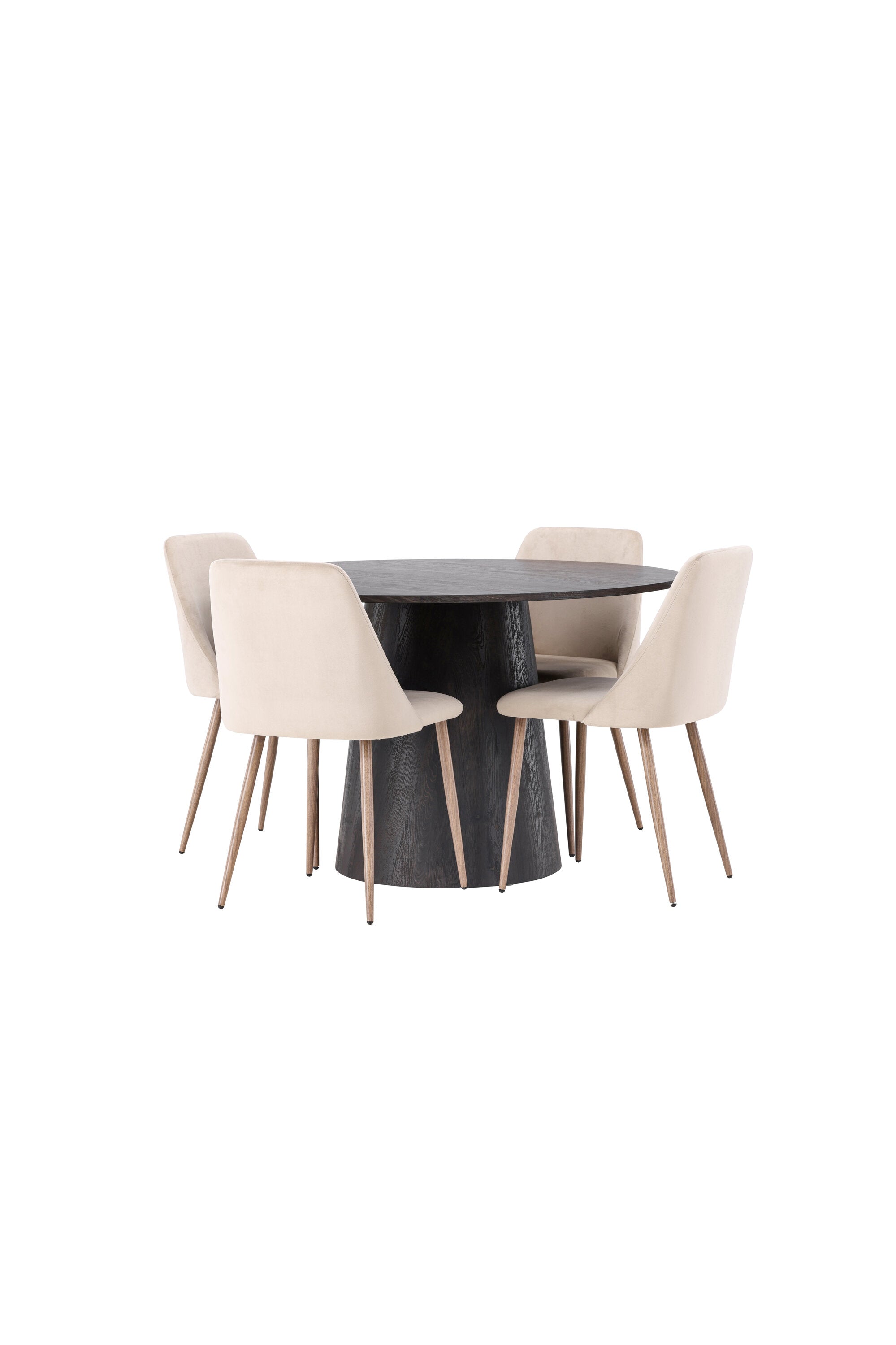Lanzo Esszimmerset + Night ⌀120cm/4St. in Braun / Walnuss präsentiert im Onlineshop von KAQTU Design AG. Esszimmerset ist von Venture Home