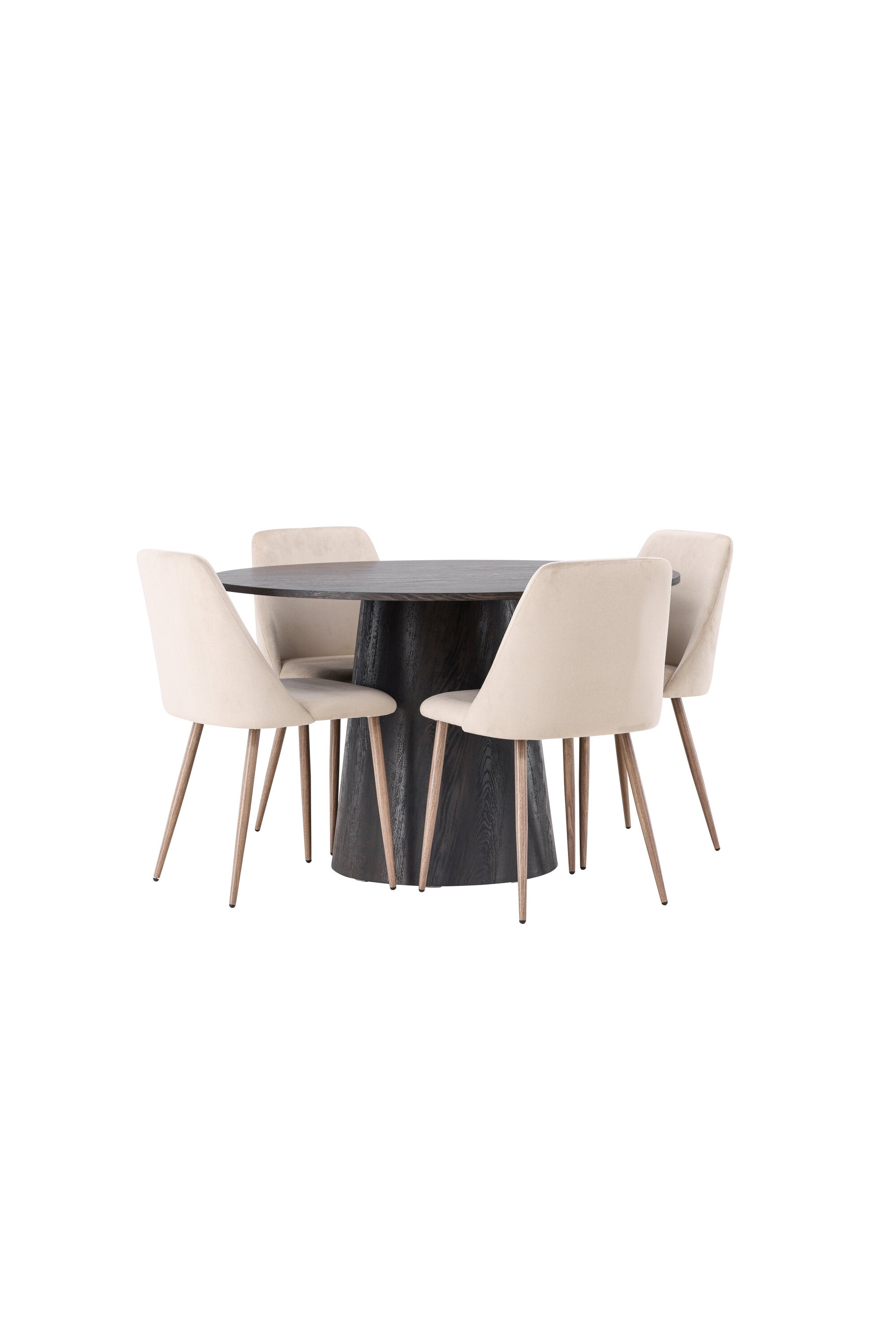 Lanzo Esszimmerset + Night ⌀120cm/4St. in Braun / Walnuss präsentiert im Onlineshop von KAQTU Design AG. Esszimmerset ist von Venture Home