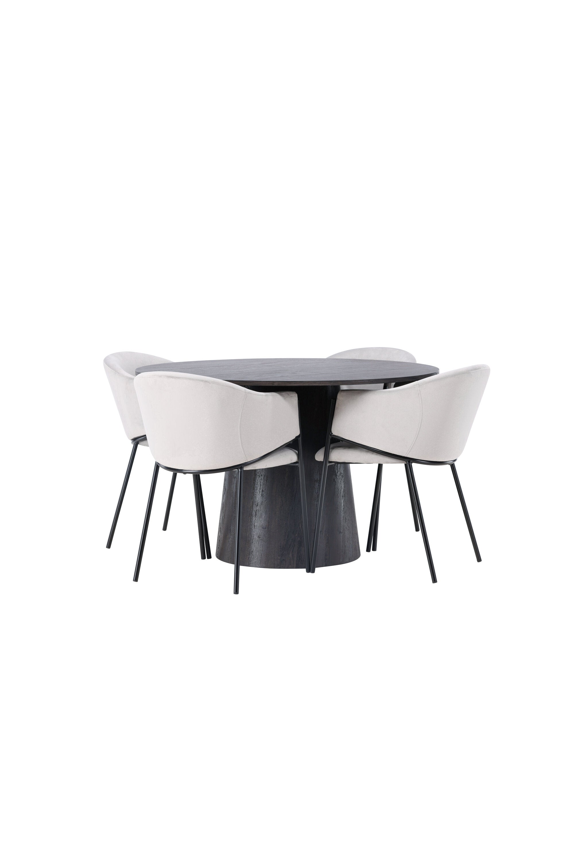 Lanzo Esszimmerset + Evelina ⌀120cm/4St. in Schwarzgrau präsentiert im Onlineshop von KAQTU Design AG. Esszimmerset ist von Venture Home