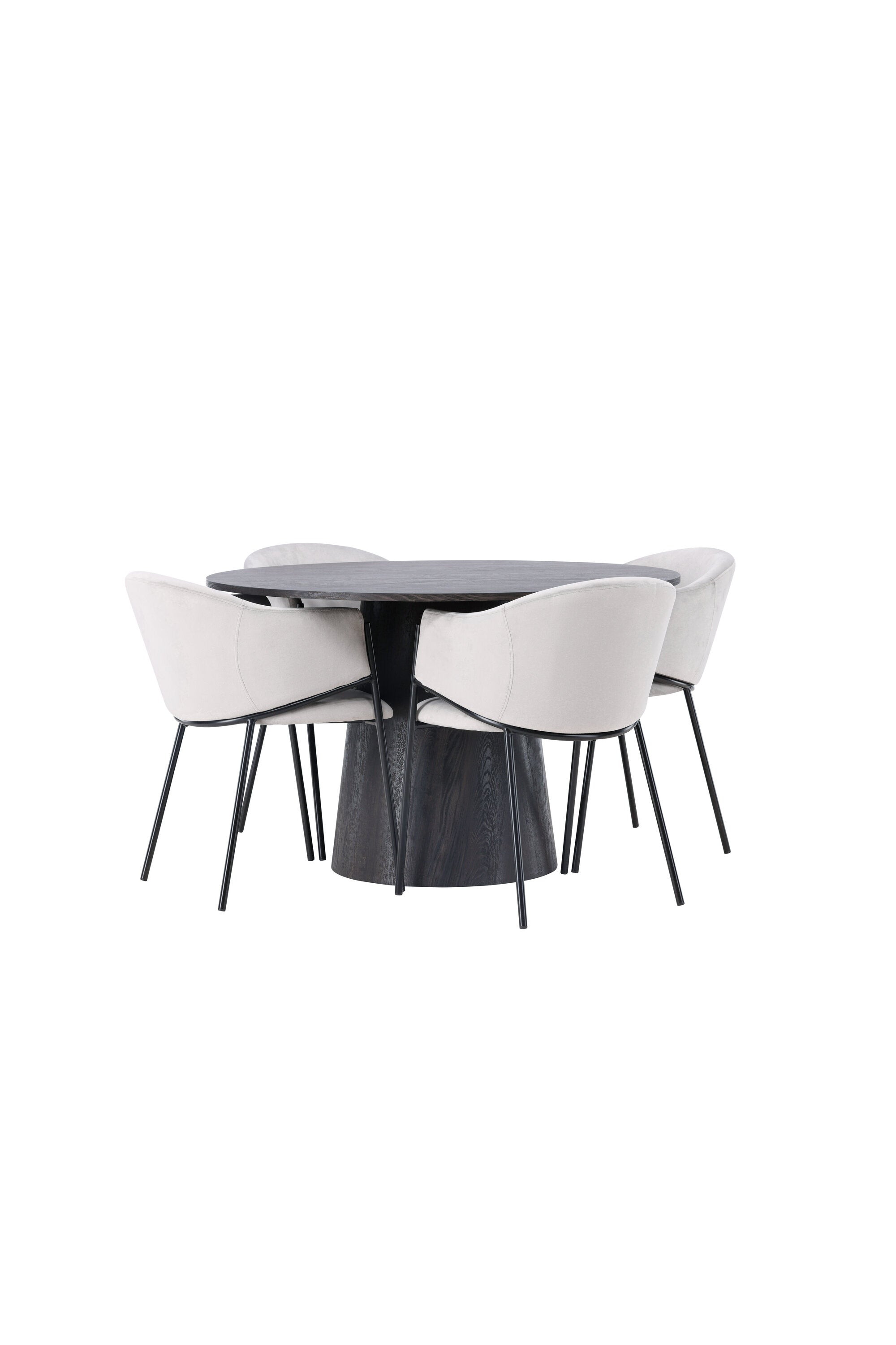 Lanzo Esszimmerset + Evelina ⌀120cm/4St. in Schwarzgrau präsentiert im Onlineshop von KAQTU Design AG. Esszimmerset ist von Venture Home
