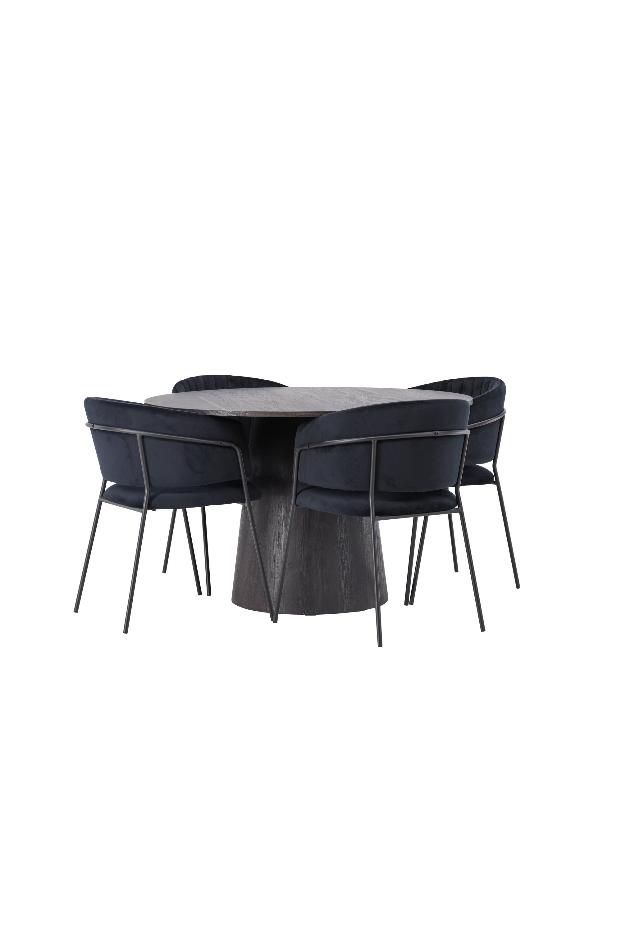 Lanzo Esszimmerset + Selma ⌀120cm/4St. in Braun / Schwarz präsentiert im Onlineshop von KAQTU Design AG. Esszimmerset ist von Venture Home