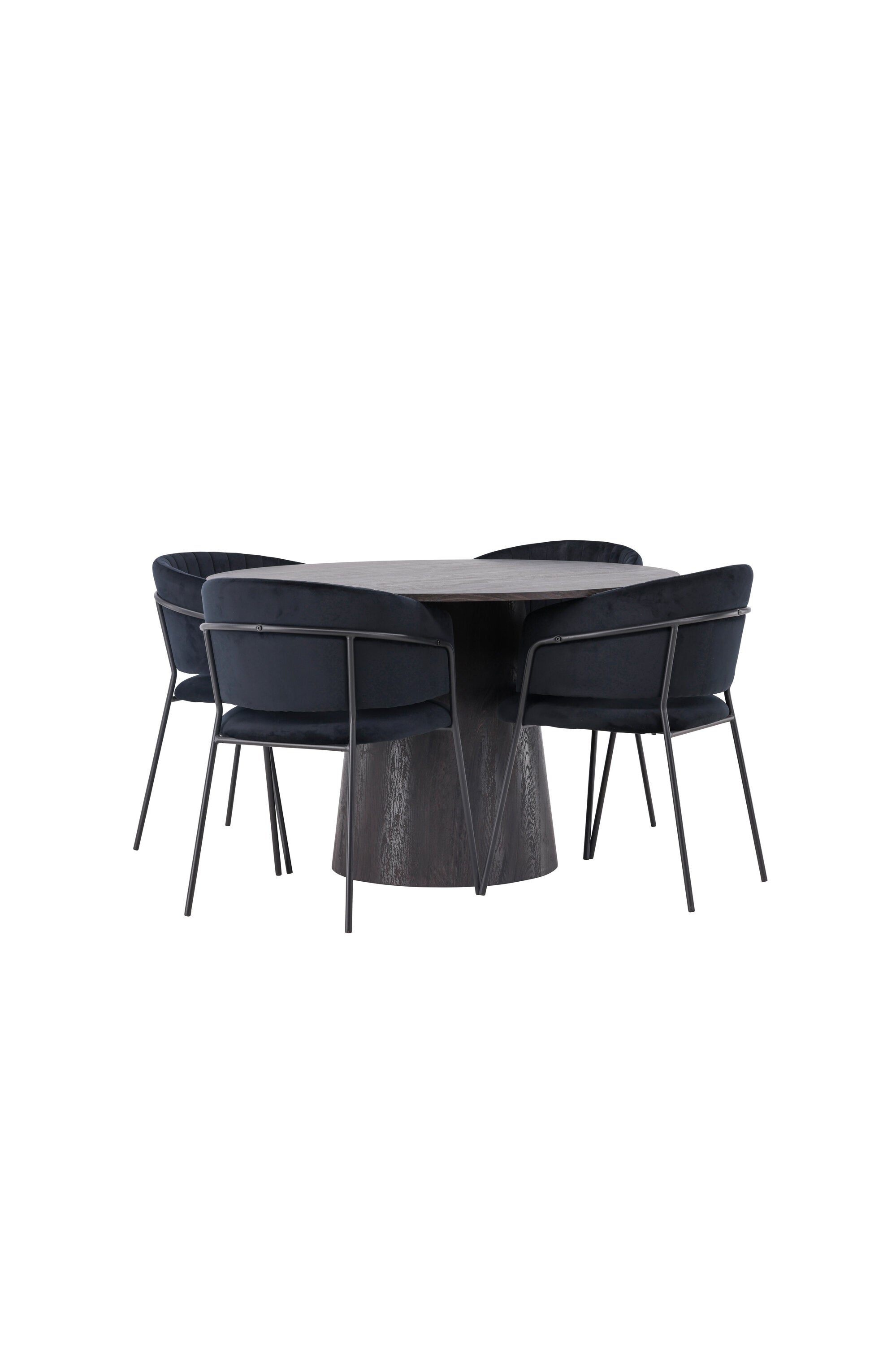 Lanzo Esszimmerset + Selma ⌀120cm/4St. in Braun / Schwarz präsentiert im Onlineshop von KAQTU Design AG. Esszimmerset ist von Venture Home