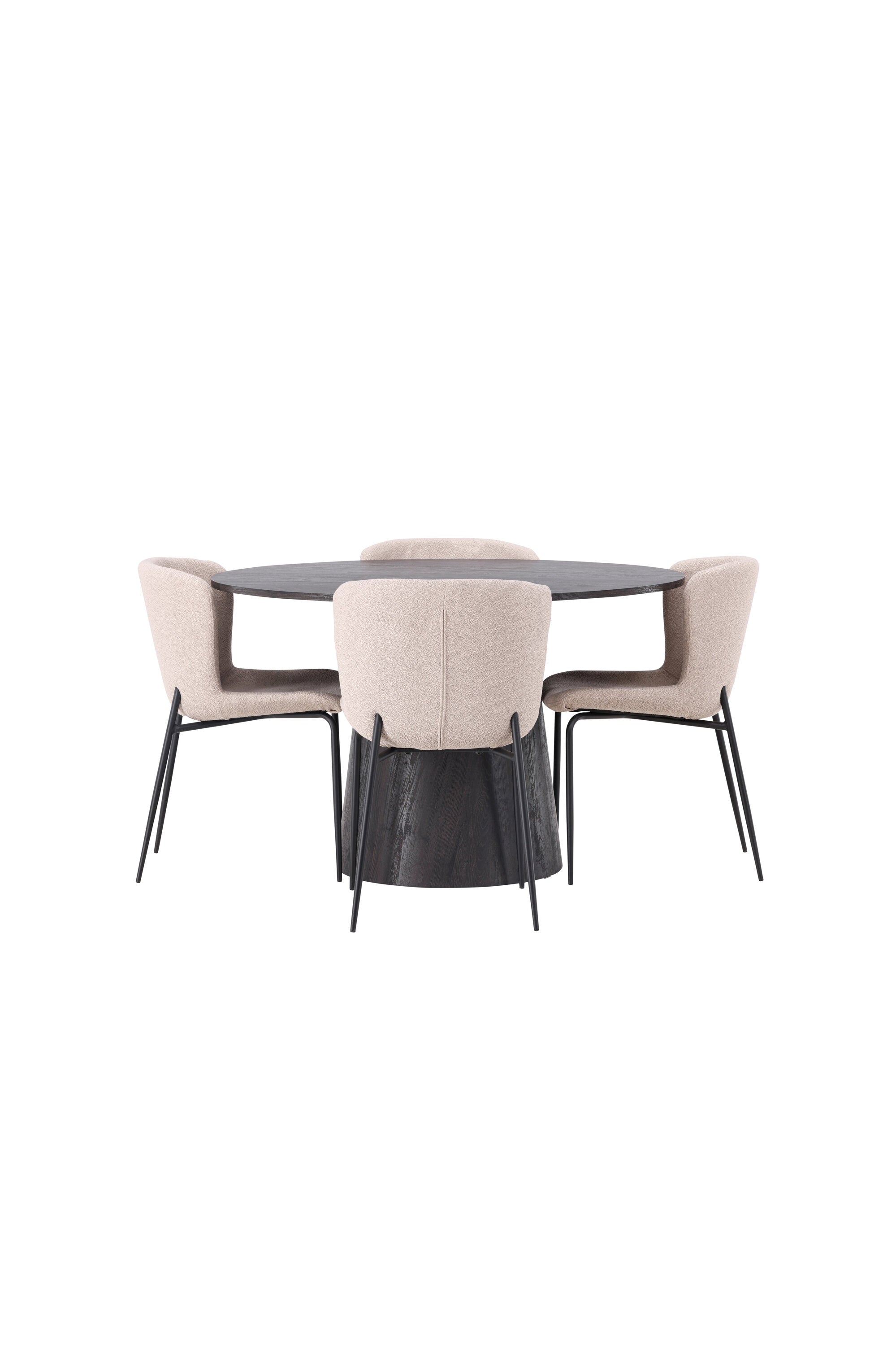 Lanzo Esszimmerset + Modesto ⌀120cm/4St. in Braun / Beige / Schwarz präsentiert im Onlineshop von KAQTU Design AG. Esszimmerset ist von Venture Home