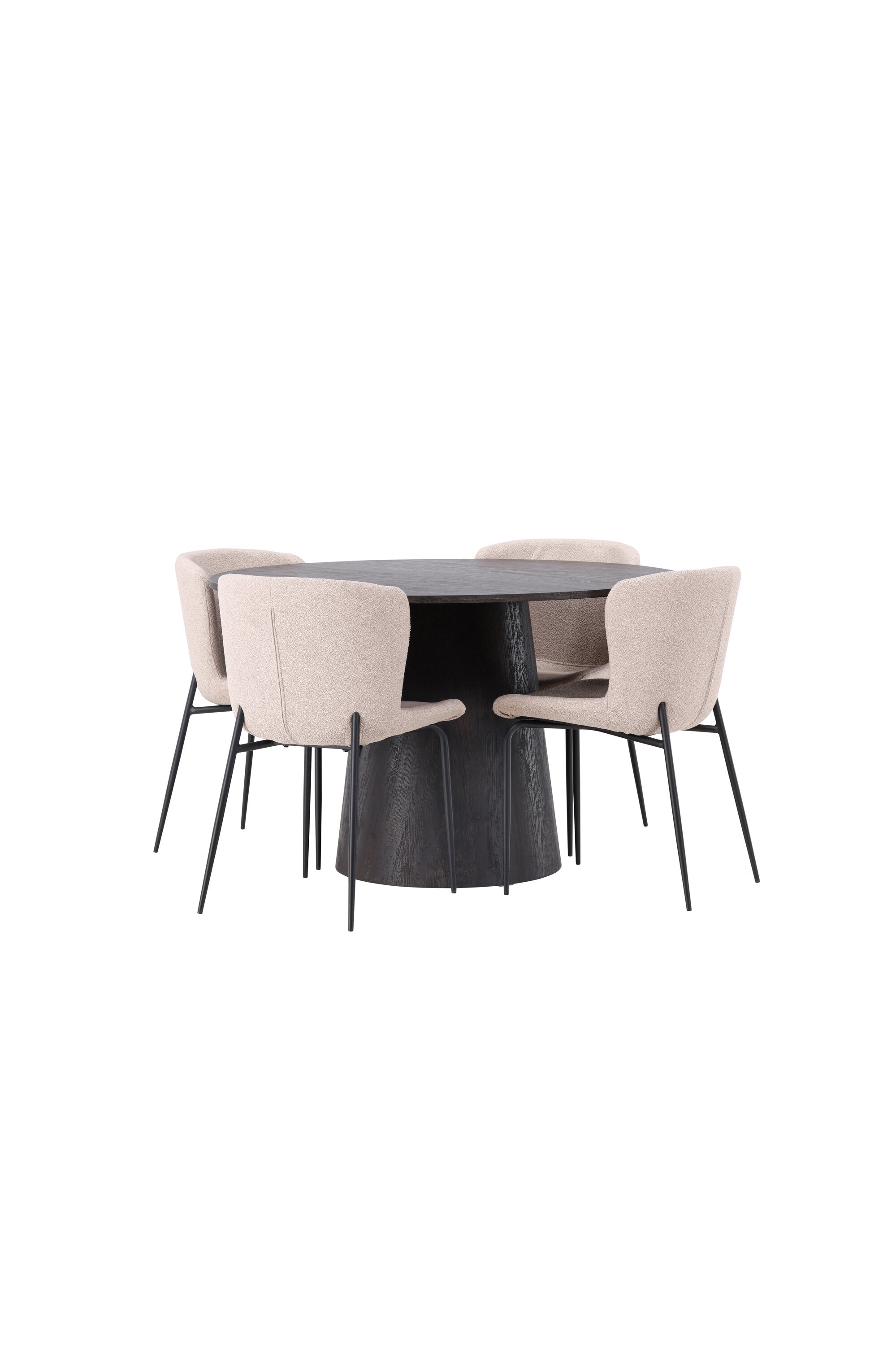 Lanzo Esszimmerset + Modesto ⌀120cm/4St. in Braun / Beige / Schwarz präsentiert im Onlineshop von KAQTU Design AG. Esszimmerset ist von Venture Home