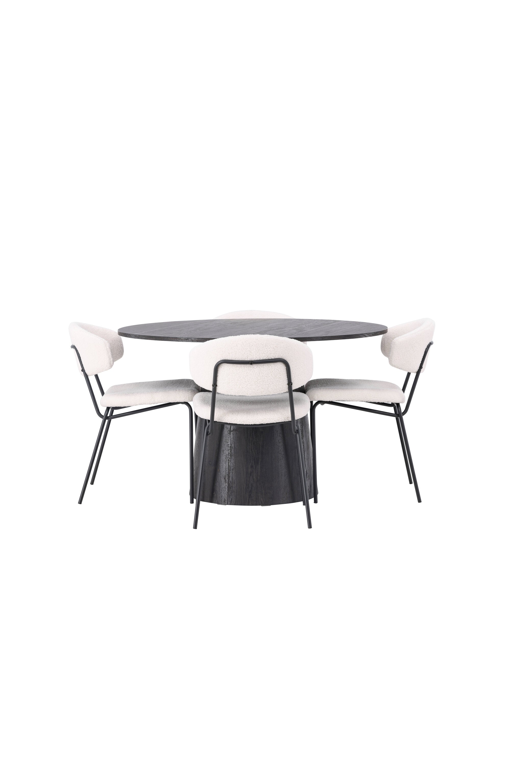 Lanzo Esszimmerset + Chico ⌀120cm/4St. in Braun / Weiss präsentiert im Onlineshop von KAQTU Design AG. Esszimmerset ist von Venture Home