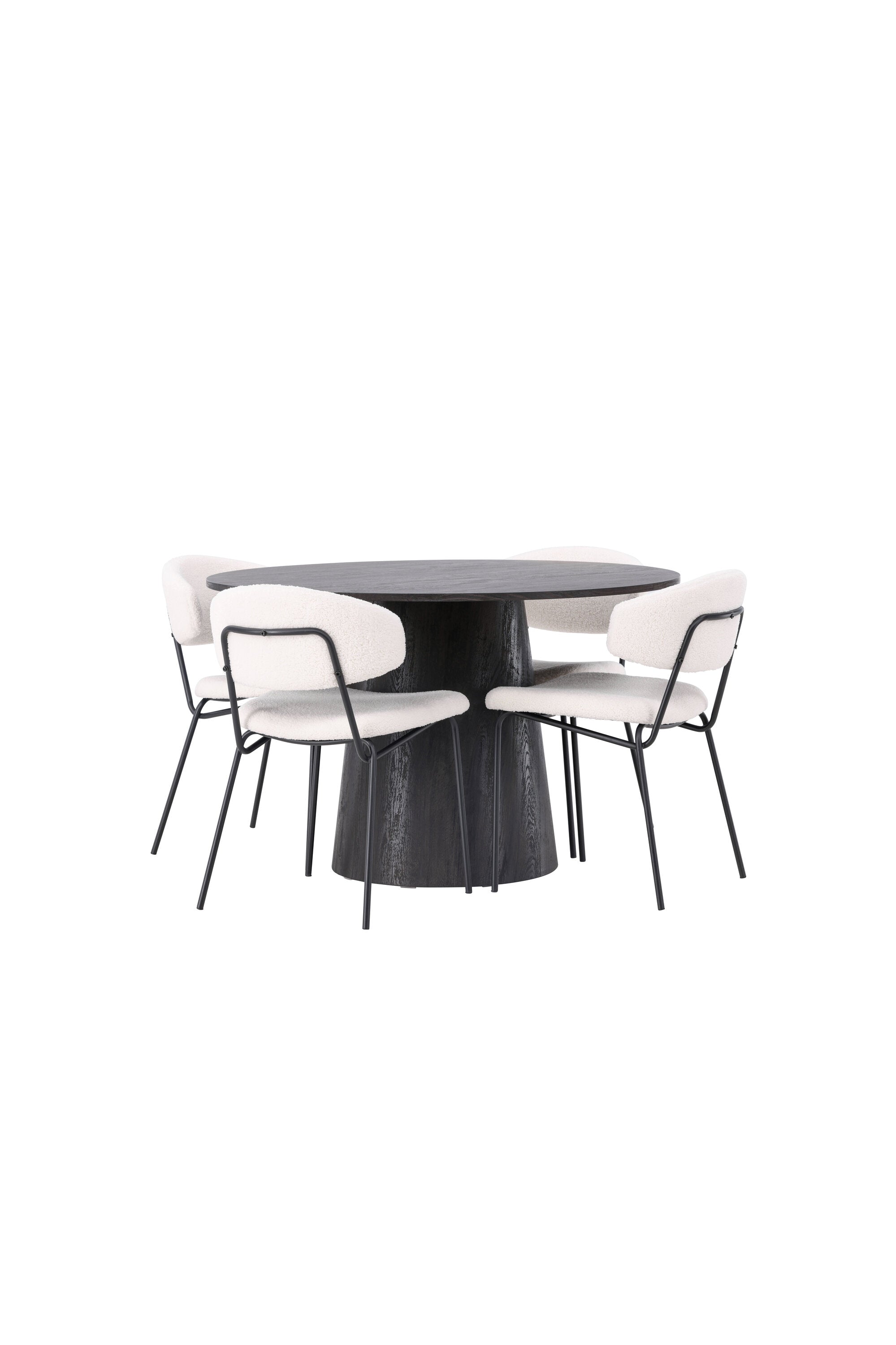 Lanzo Esszimmerset + Chico ⌀120cm/4St. in Braun / Weiss präsentiert im Onlineshop von KAQTU Design AG. Esszimmerset ist von Venture Home