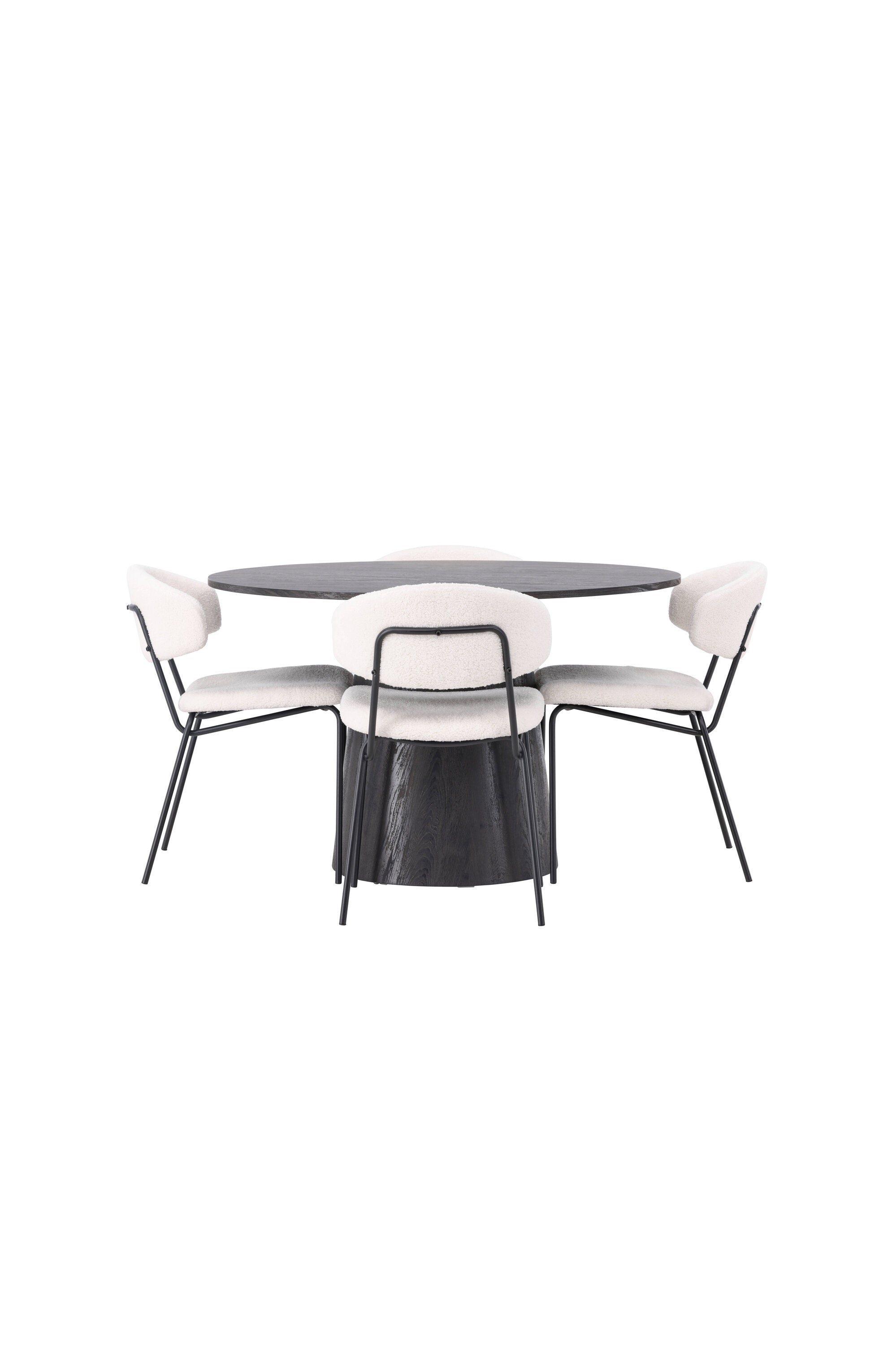Lanzo Esszimmerset + Chico ⌀120cm/4St. in Braun / Weiss präsentiert im Onlineshop von KAQTU Design AG. Esszimmerset ist von Venture Home