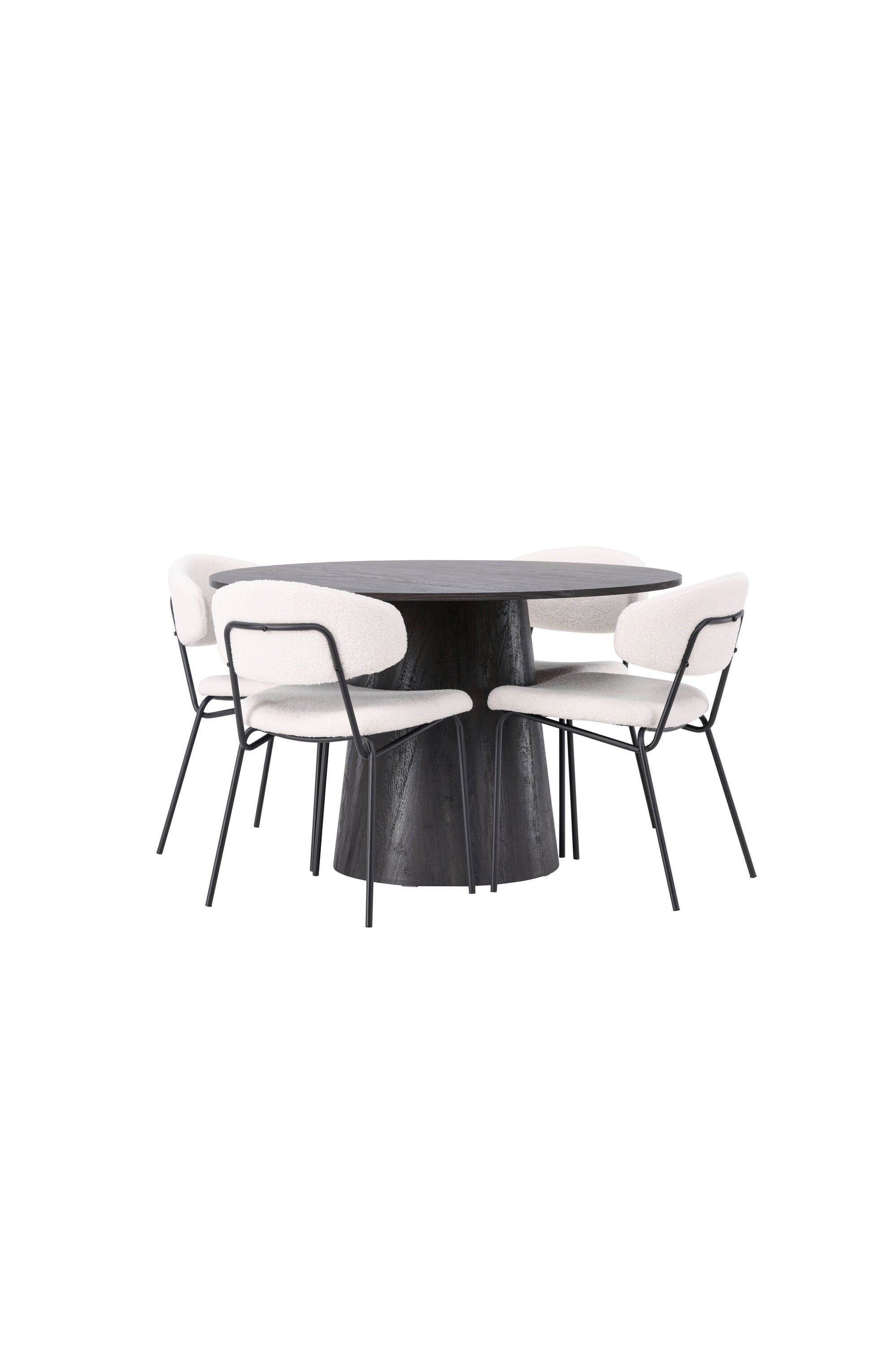 Lanzo Esszimmerset + Chico ⌀120cm/4St. in Braun / Weiss präsentiert im Onlineshop von KAQTU Design AG. Esszimmerset ist von Venture Home