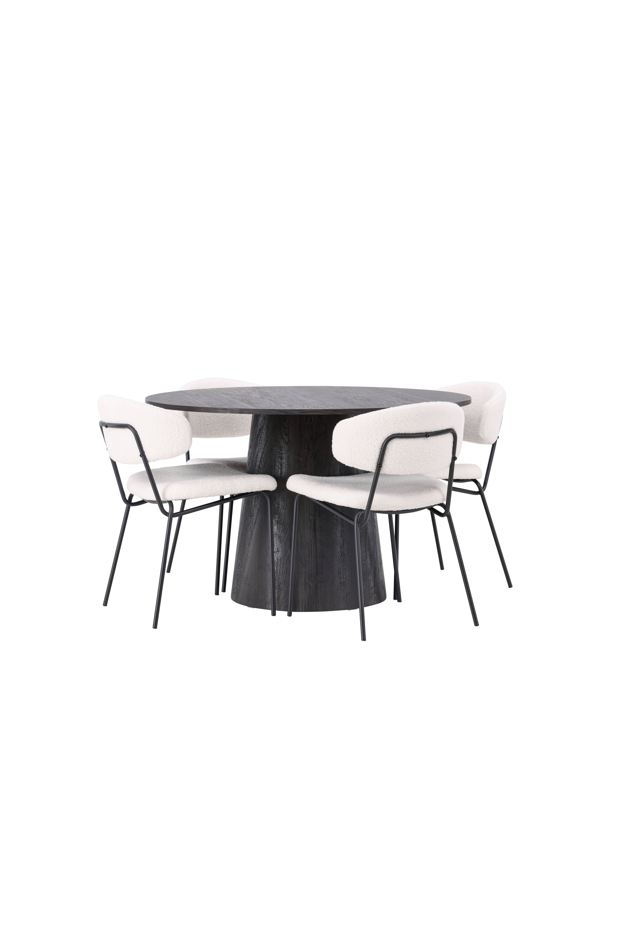 Lanzo Esszimmerset + Chico ⌀120cm/4St. in Braun / Weiss präsentiert im Onlineshop von KAQTU Design AG. Esszimmerset ist von Venture Home