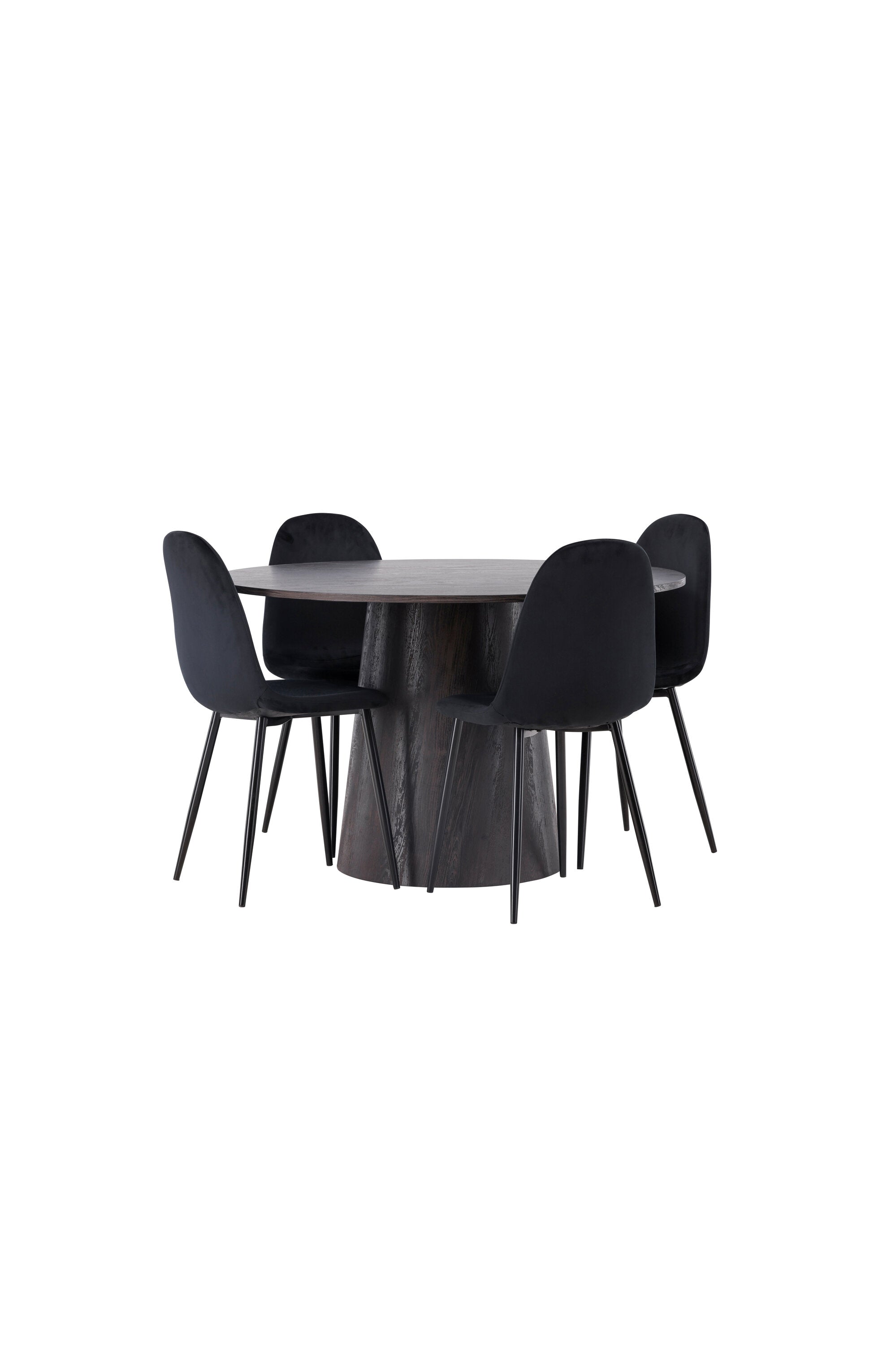 Lanzo Esszimmerset + Polar ⌀120cm/4St. in Braun / Schwarz präsentiert im Onlineshop von KAQTU Design AG. Esszimmerset ist von Venture Home