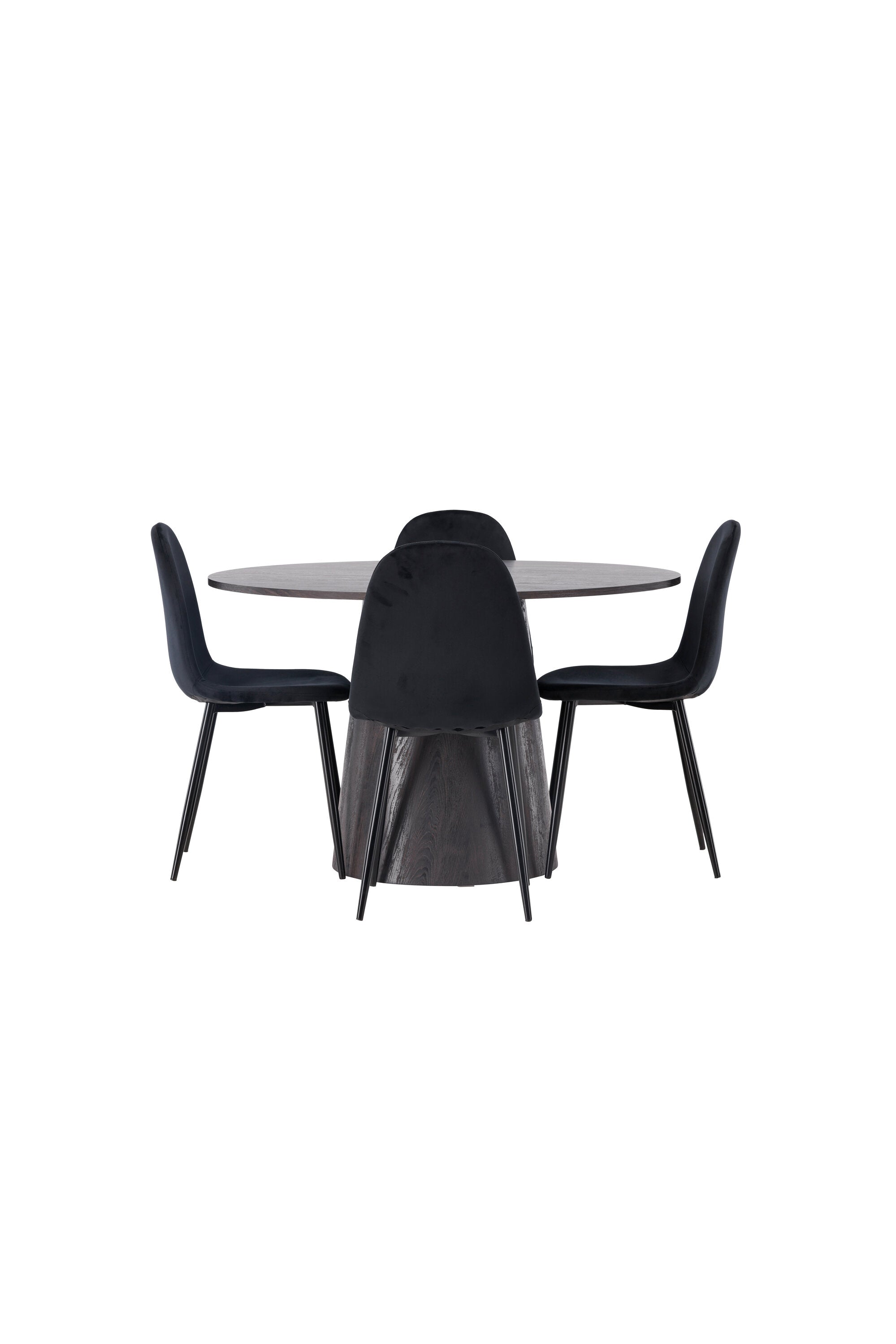 Lanzo Esszimmerset + Polar ⌀120cm/4St. in Braun / Schwarz präsentiert im Onlineshop von KAQTU Design AG. Esszimmerset ist von Venture Home