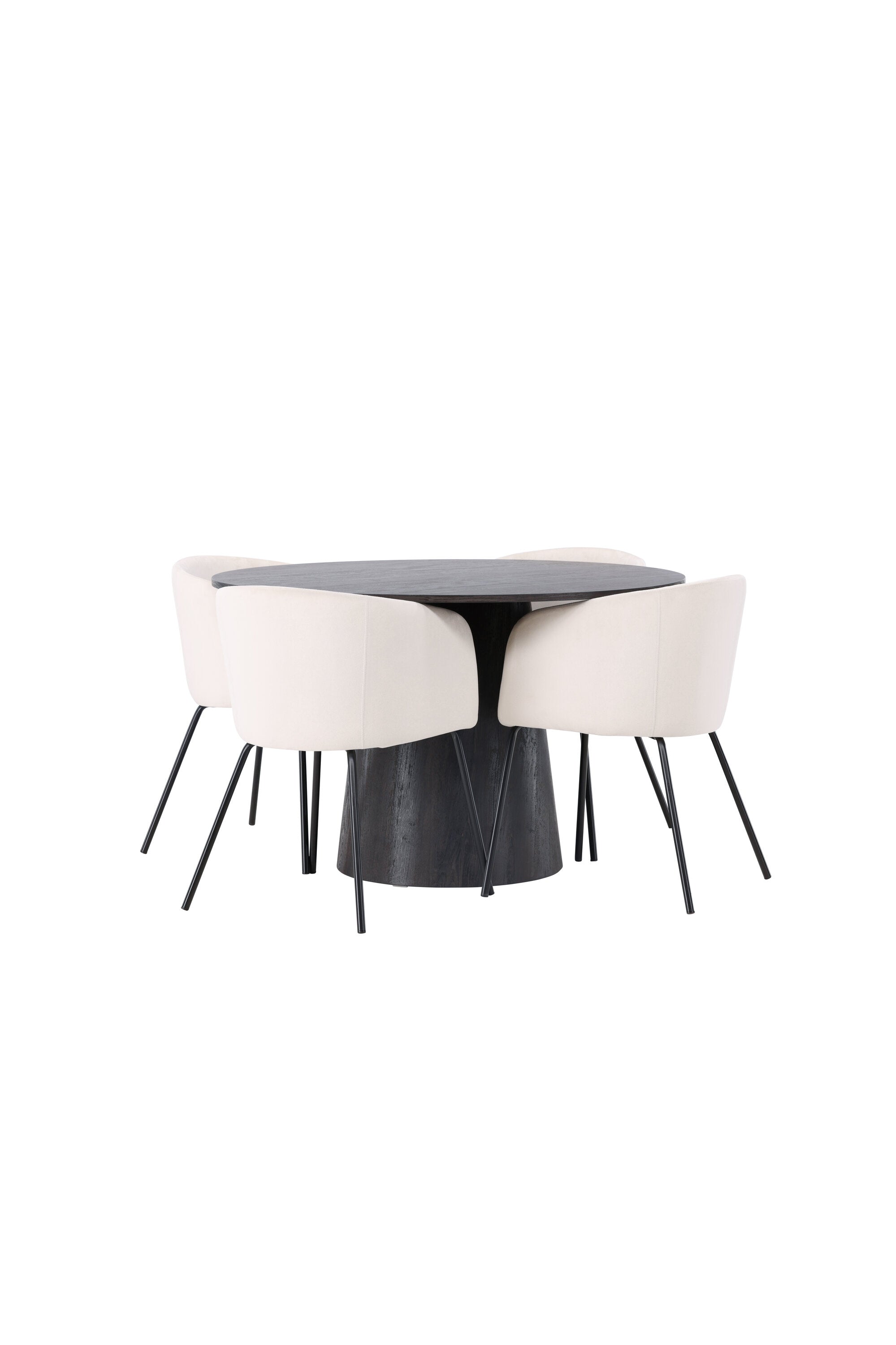 Lanzo Esszimmerset + Berit ⌀120cm/4St. in Braun / Schwarz präsentiert im Onlineshop von KAQTU Design AG. Esszimmerset ist von Venture Home