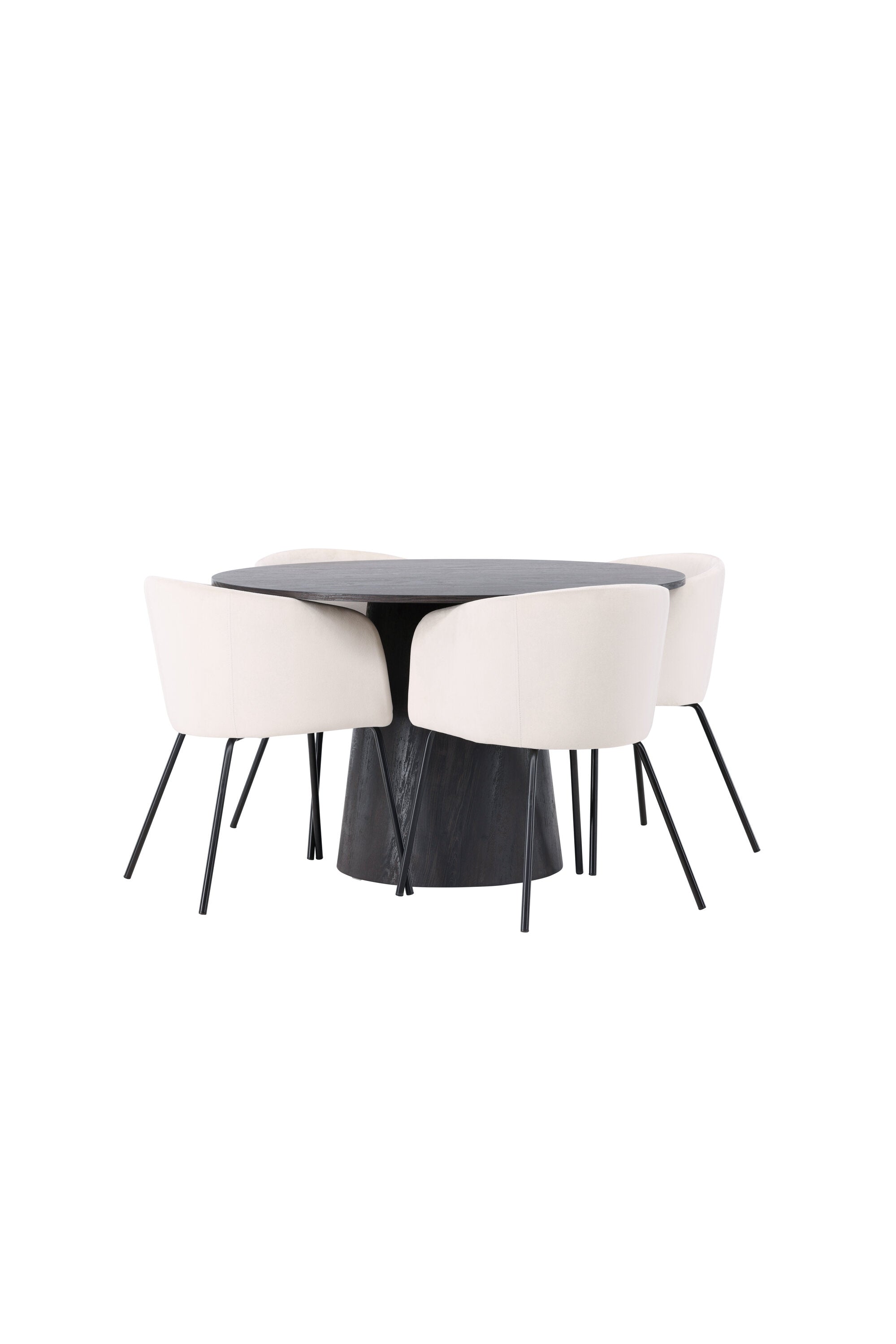 Lanzo Esszimmerset + Berit ⌀120cm/4St. in Braun / Schwarz präsentiert im Onlineshop von KAQTU Design AG. Esszimmerset ist von Venture Home