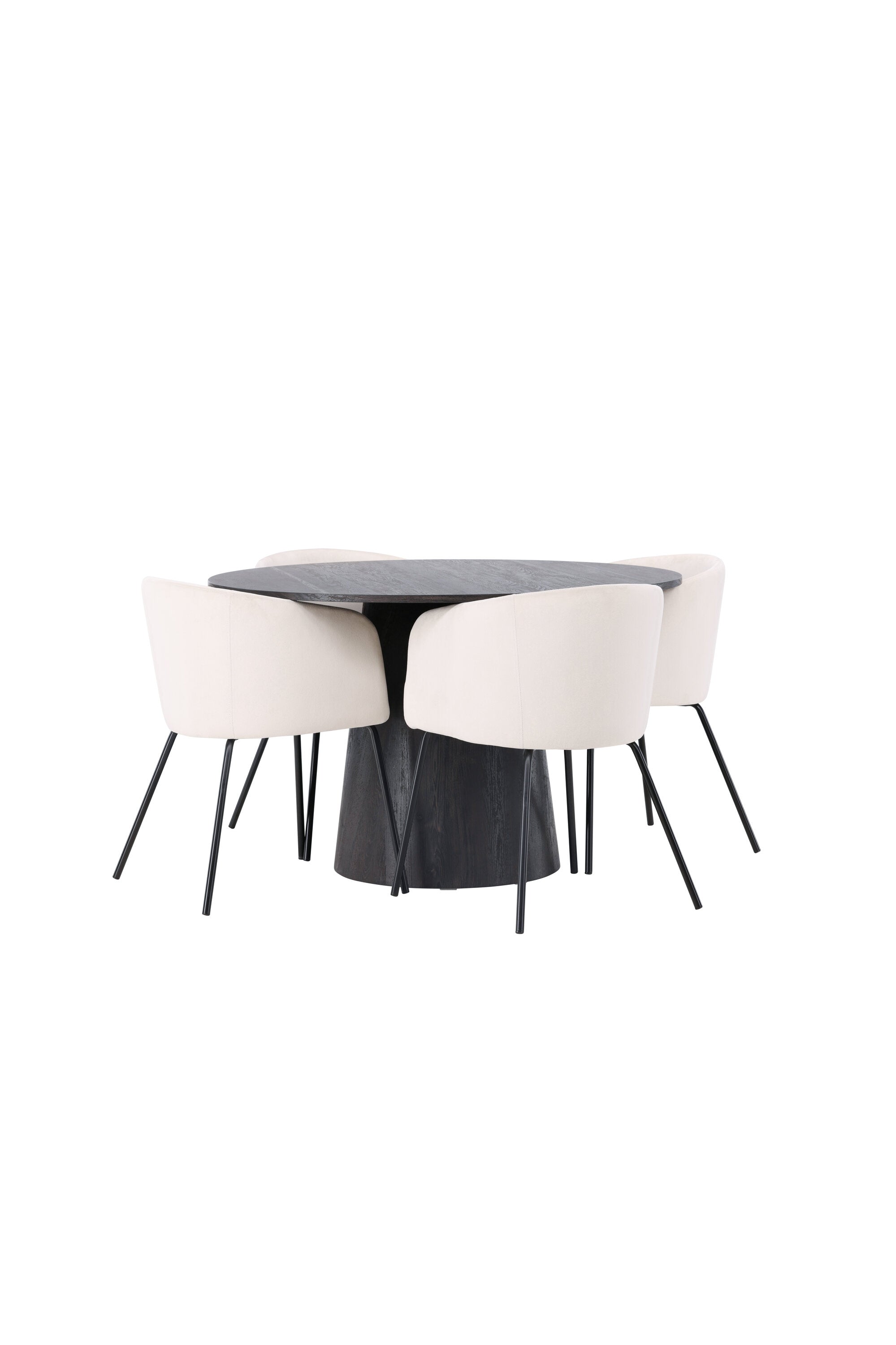 Lanzo Esszimmerset + Berit ⌀120cm/4St. in Braun / Schwarz präsentiert im Onlineshop von KAQTU Design AG. Esszimmerset ist von Venture Home