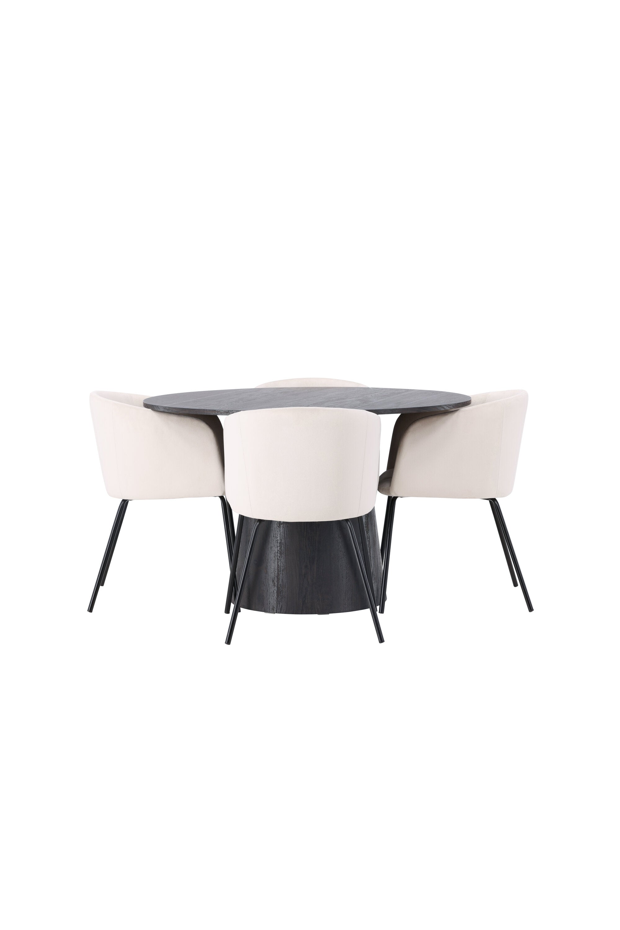 Lanzo Esszimmerset + Berit ⌀120cm/4St. in Braun / Schwarz präsentiert im Onlineshop von KAQTU Design AG. Esszimmerset ist von Venture Home