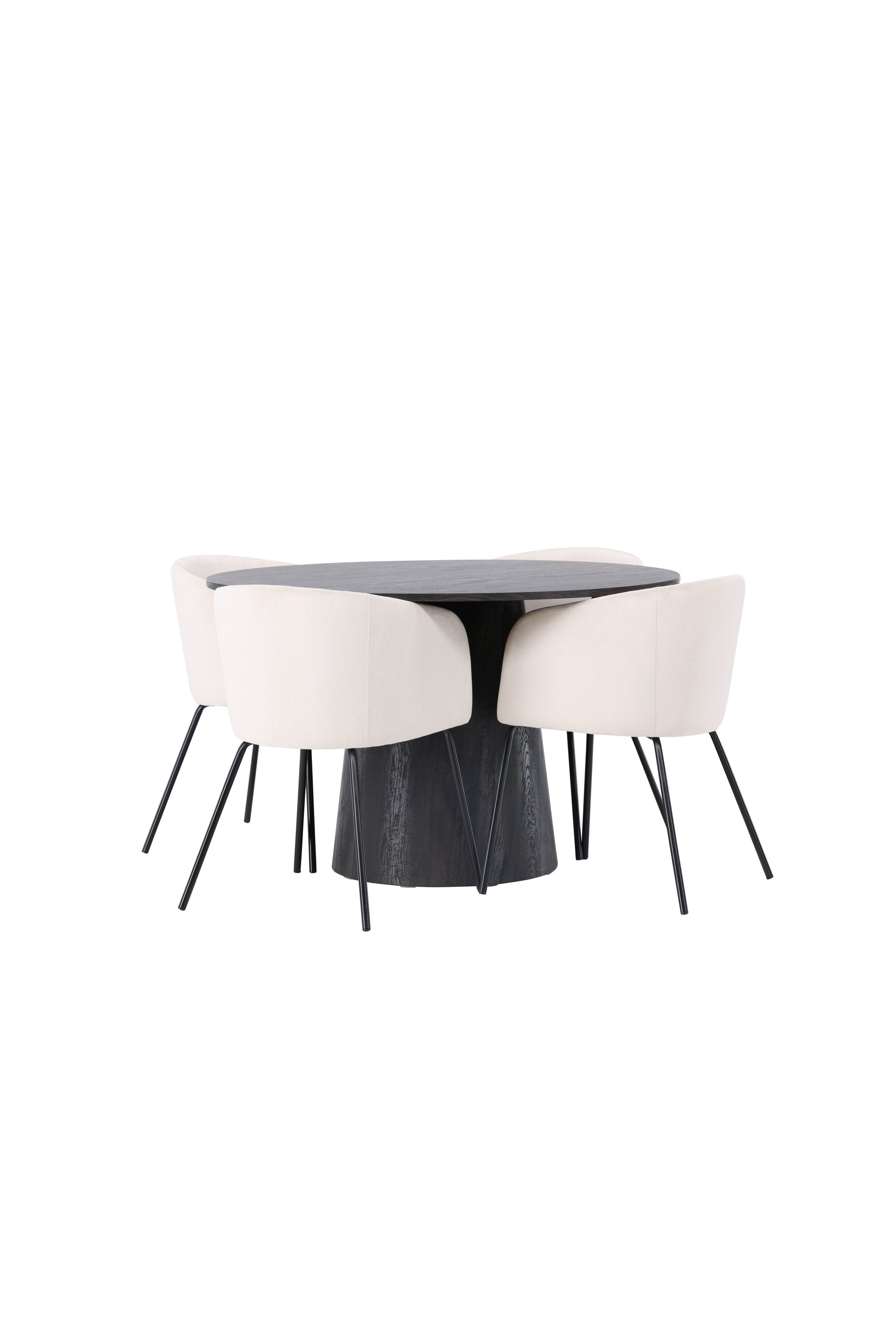 Lanzo Esszimmerset + Berit ⌀120cm/4St. in Braun / Schwarz präsentiert im Onlineshop von KAQTU Design AG. Esszimmerset ist von Venture Home