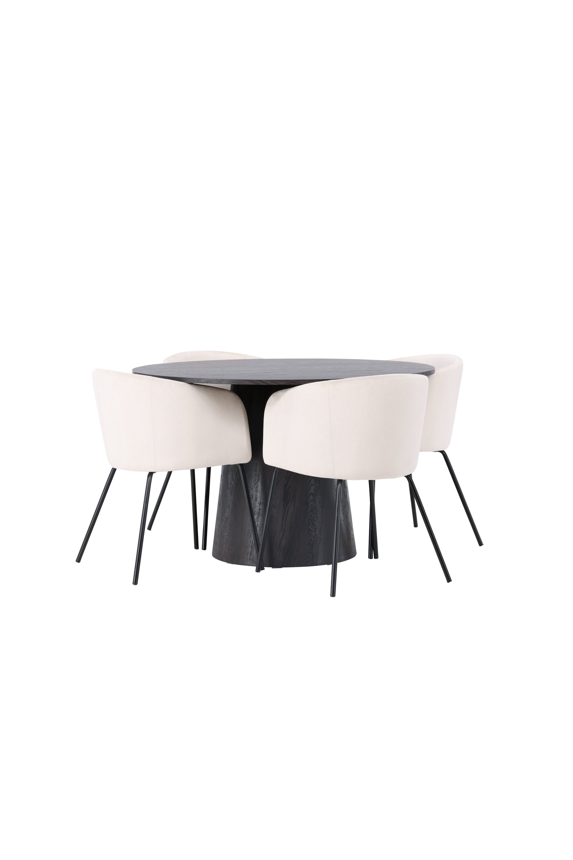 Lanzo Esszimmerset + Berit ⌀120cm/4St. in Braun / Schwarz präsentiert im Onlineshop von KAQTU Design AG. Esszimmerset ist von Venture Home