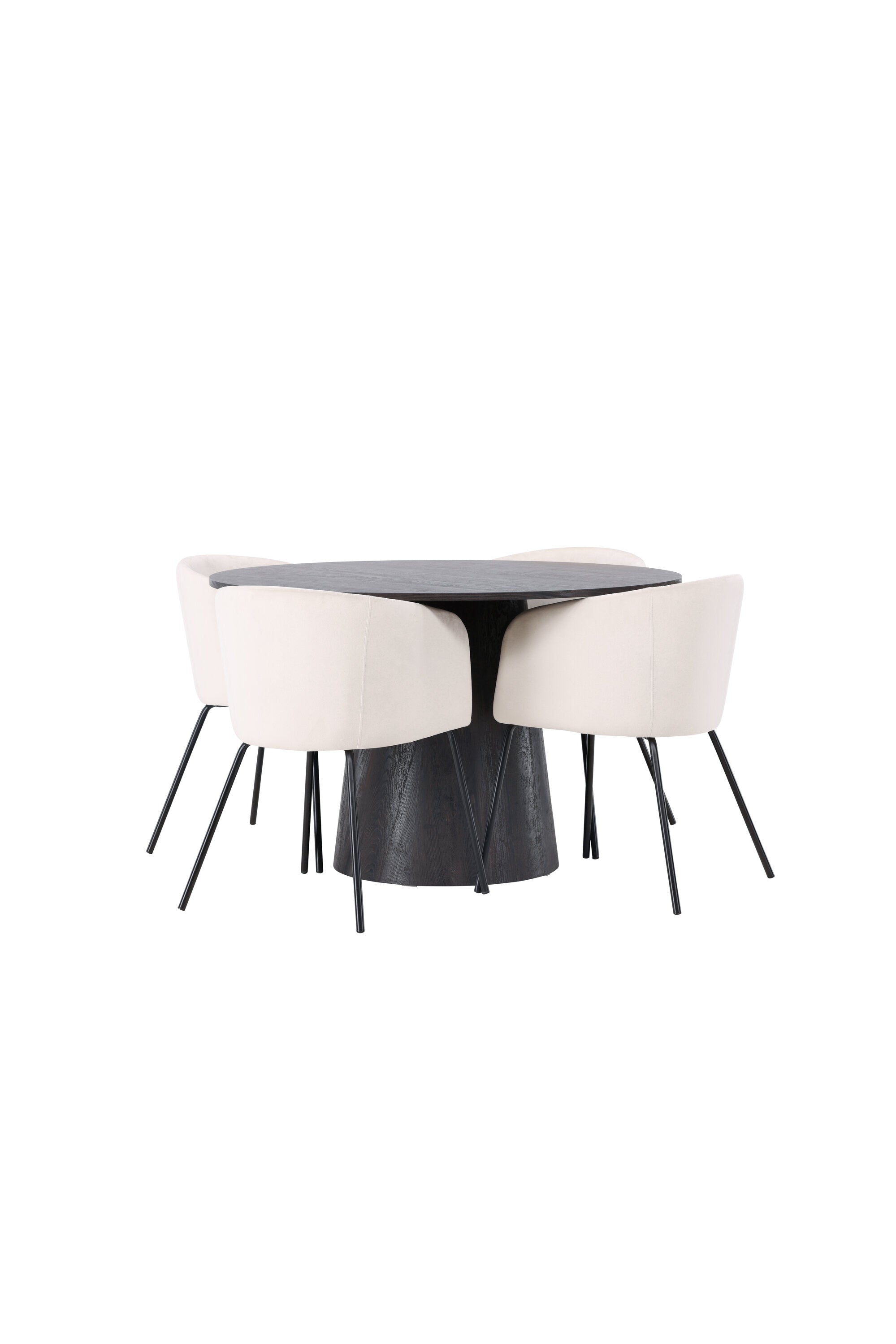 Lanzo Esszimmerset + Berit ⌀120cm/4St. in Braun / Schwarz präsentiert im Onlineshop von KAQTU Design AG. Esszimmerset ist von Venture Home