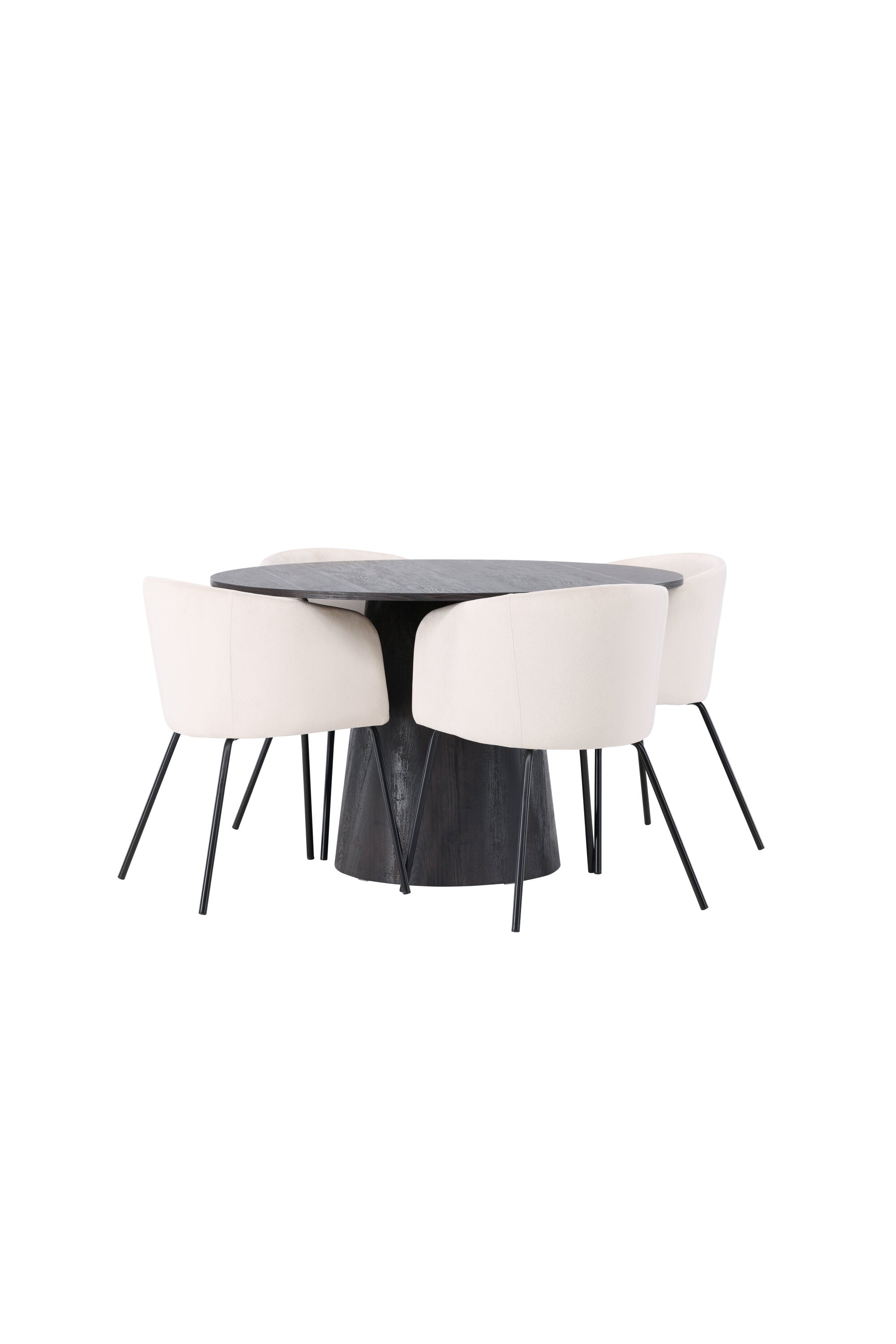 Lanzo Esszimmerset + Berit ⌀120cm/4St. in Braun / Schwarz präsentiert im Onlineshop von KAQTU Design AG. Esszimmerset ist von Venture Home