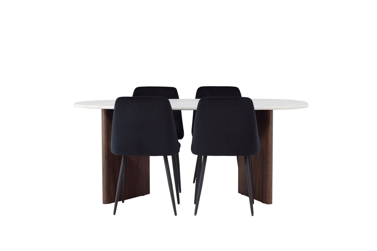 Grönvik Esszimmerset + Night 180cm/4St. in Schwarz präsentiert im Onlineshop von KAQTU Design AG. Esszimmerset ist von Venture Home