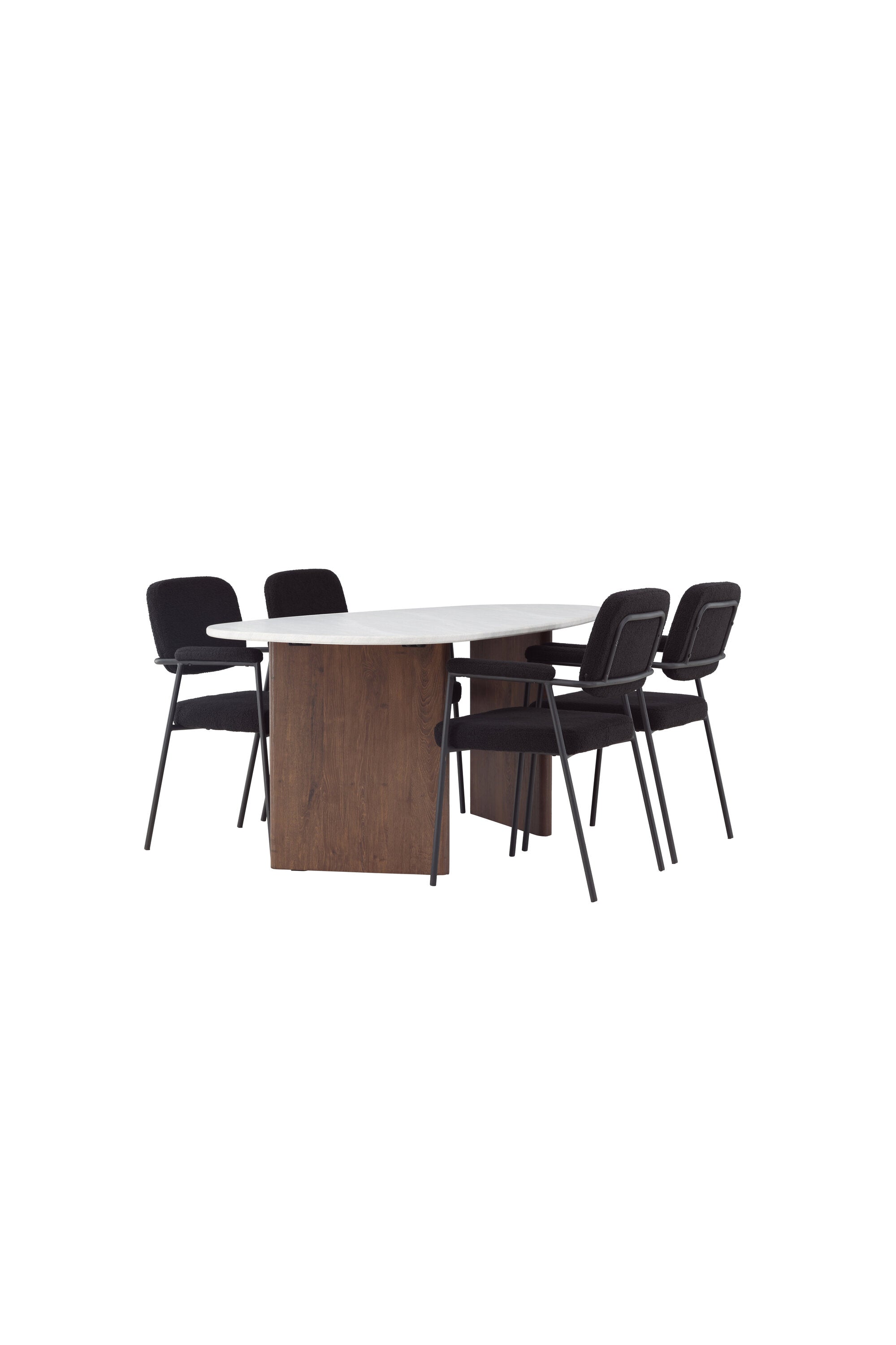 Grönvik Esszimmerset + Yesterday 180cm/4St. in Schwarz präsentiert im Onlineshop von KAQTU Design AG. Esszimmerset ist von Venture Home