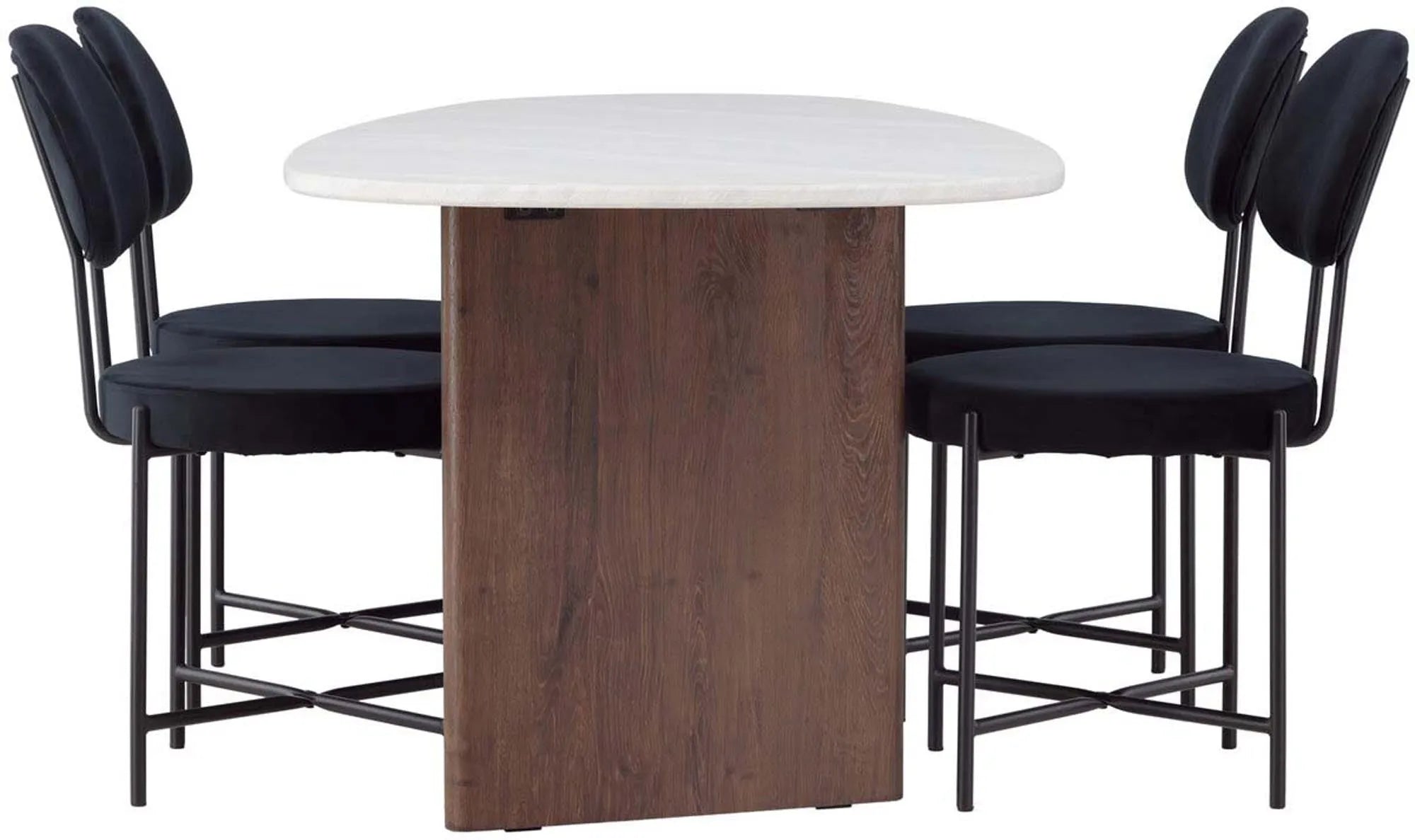 Stilvolles Grönvik Esszimmerset mit Stella Tisch, 180cm, 4 Stühle.