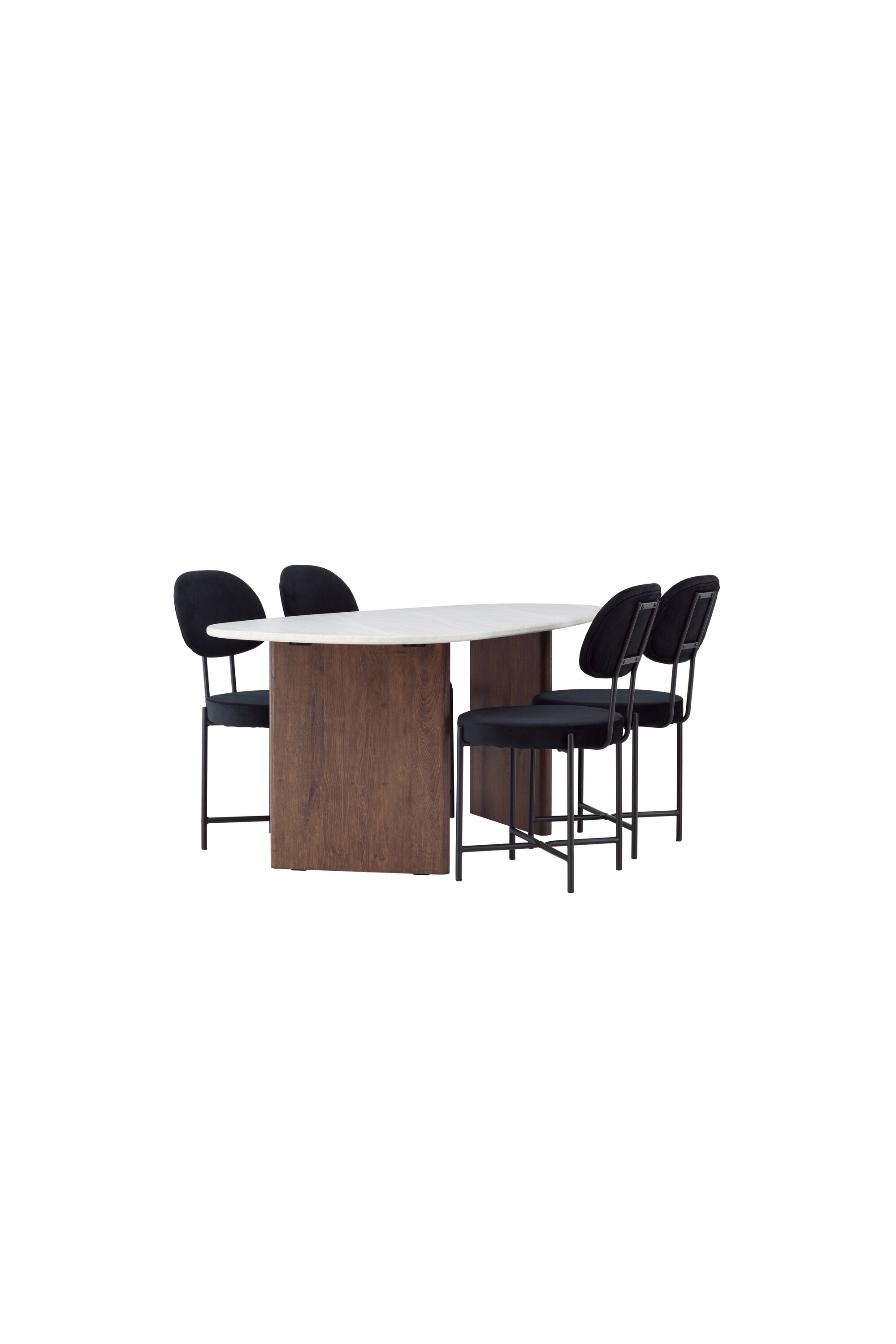 Grönvik Esszimmerset + Stella 180cm/4St. in Schwarz präsentiert im Onlineshop von KAQTU Design AG. Esszimmerset ist von Venture Home