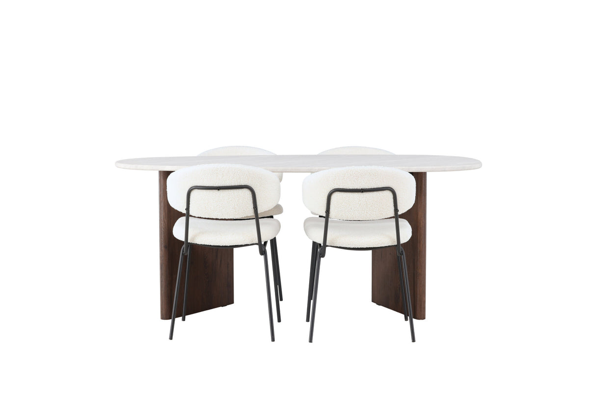 Grönvik Esszimmerset + Chico 180cm/4St. in Weiss präsentiert im Onlineshop von KAQTU Design AG. Esszimmerset ist von Venture Home