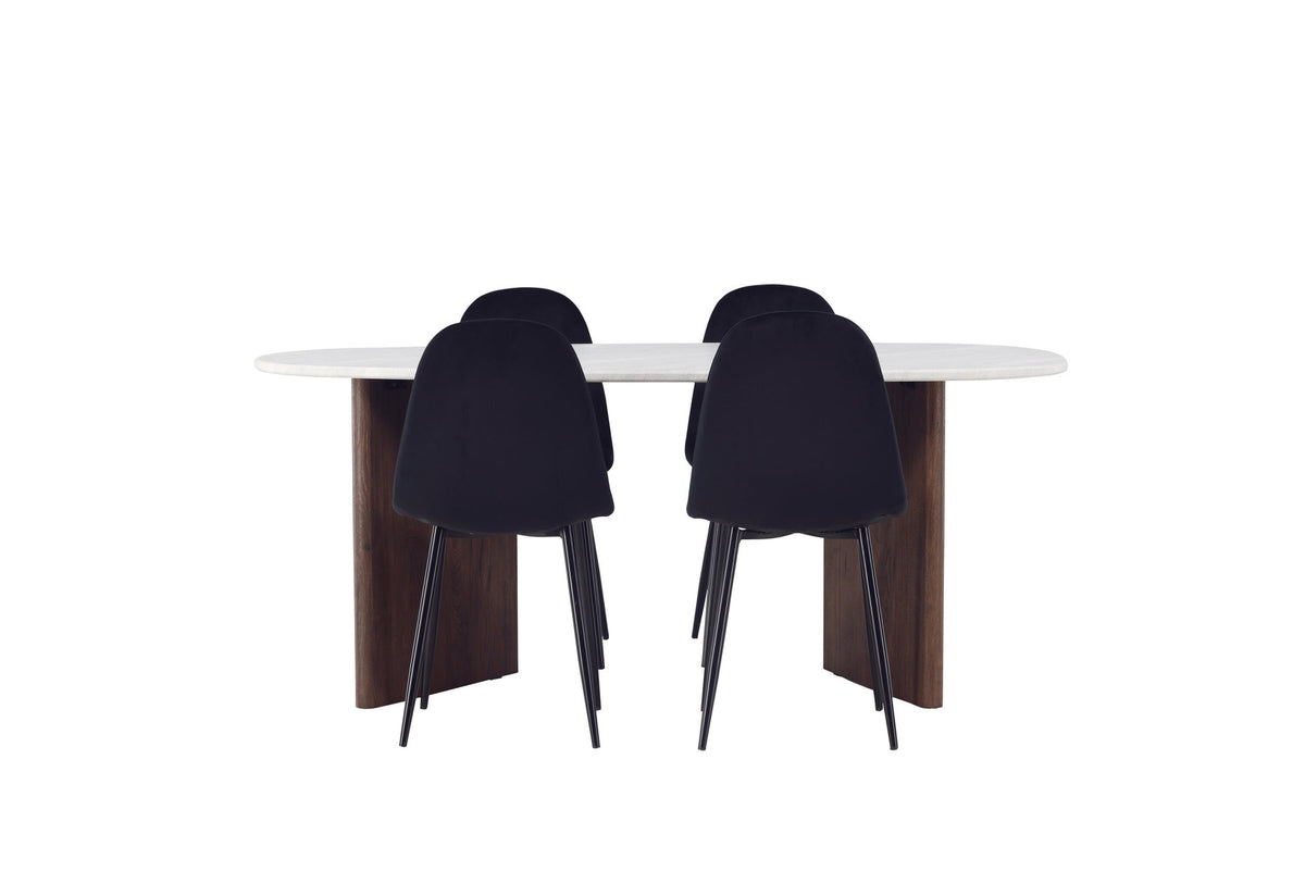 Grönvik Esszimmerset + Polar 180cm/4St. in Schwarz präsentiert im Onlineshop von KAQTU Design AG. Esszimmerset ist von Venture Home