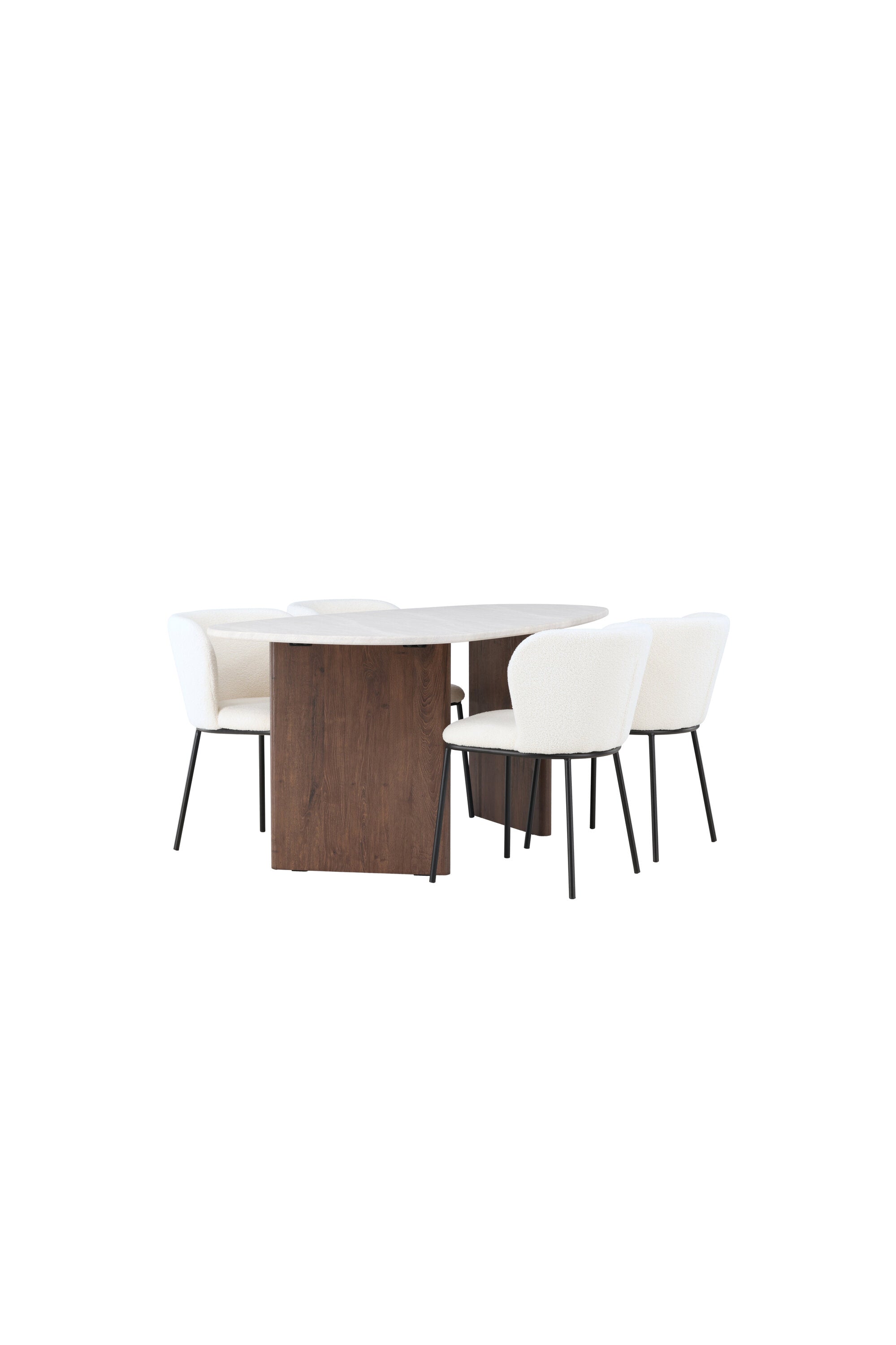 Grönvik Esszimmerset + Edina 180cm/4St. in Schwarz-Weiss präsentiert im Onlineshop von KAQTU Design AG. Esszimmerset ist von Venture Home