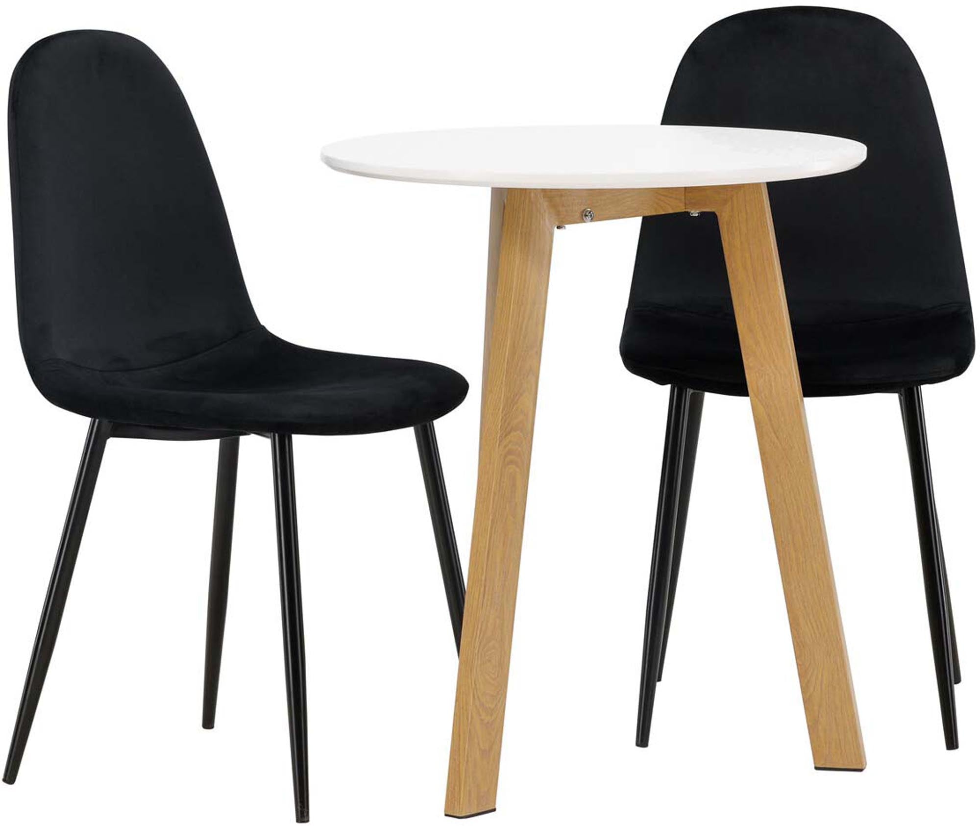 Entdecken Sie das Leonora Esszimmerset + Polar von Venture Home: eleganter Esstisch und komfortable Stühle für stilvolle Essbereiche.