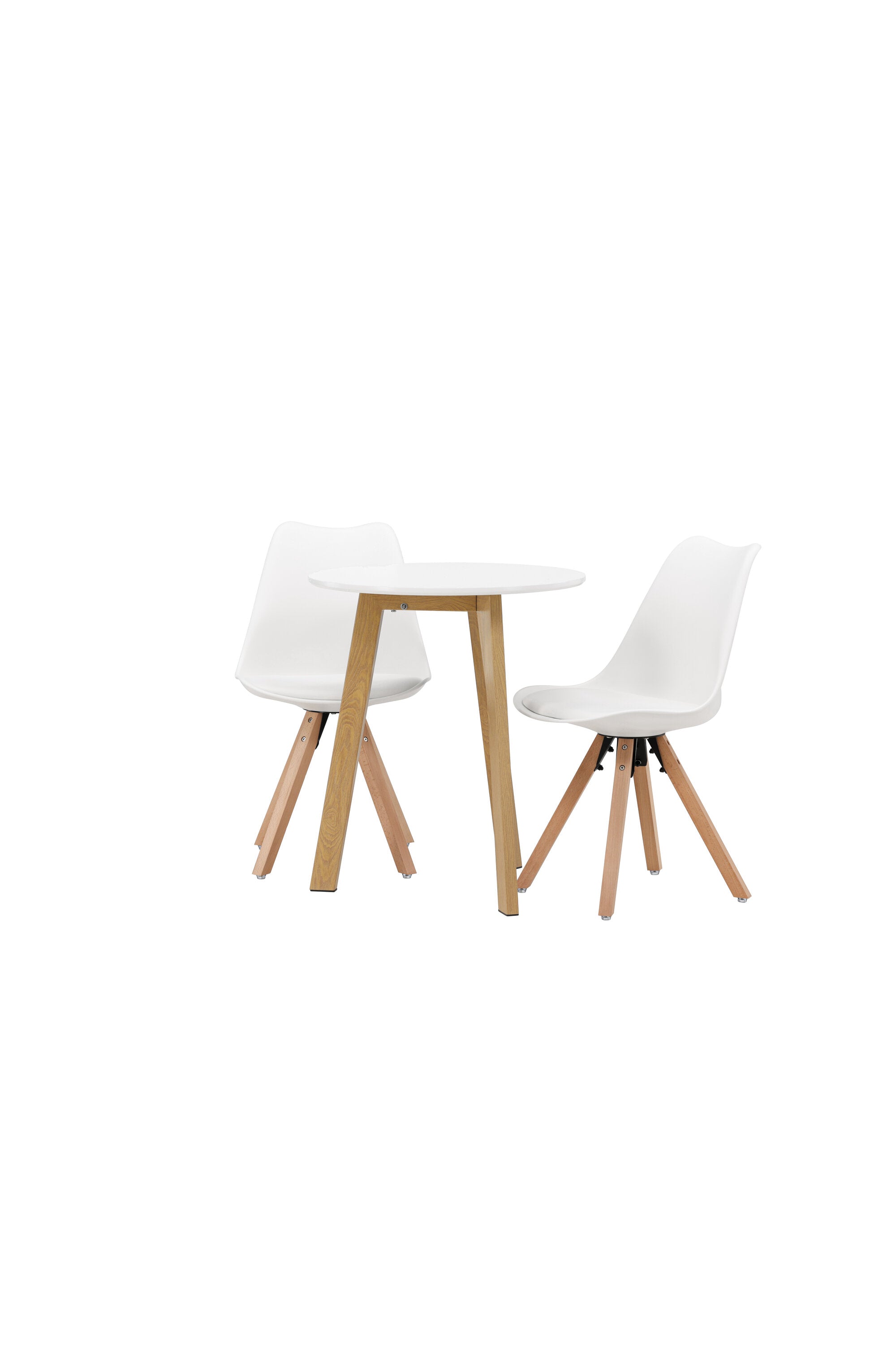 Leonora Esszimmerset + Zeno ⌀65cm/2St. in Natur, Weiss präsentiert im Onlineshop von KAQTU Design AG. Esszimmerset ist von Venture Home