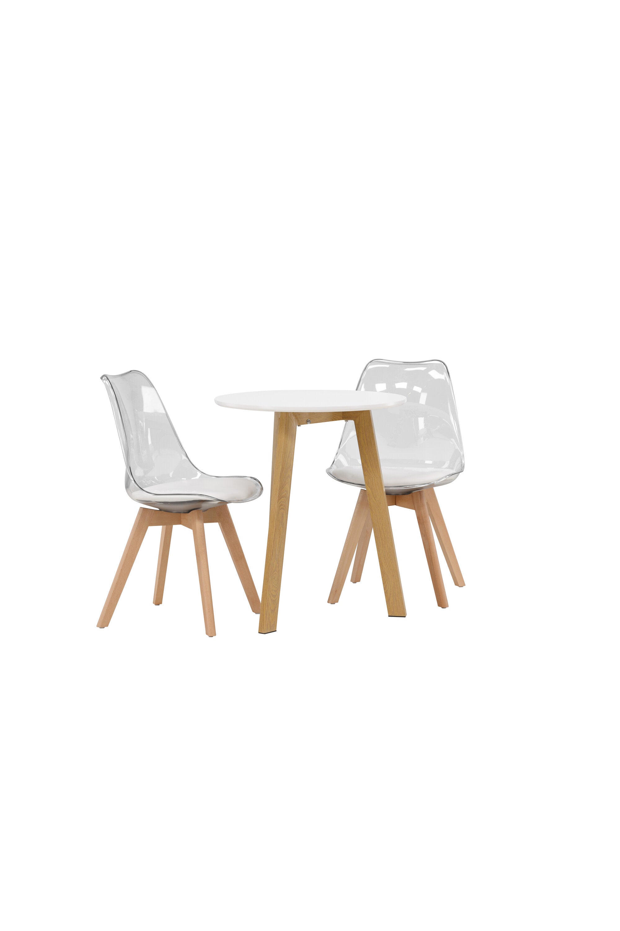 Leonora Esszimmerset + Edvin ⌀65cm/2St. in Natur,Transparent,Weiss präsentiert im Onlineshop von KAQTU Design AG. Esszimmerset ist von Venture Home