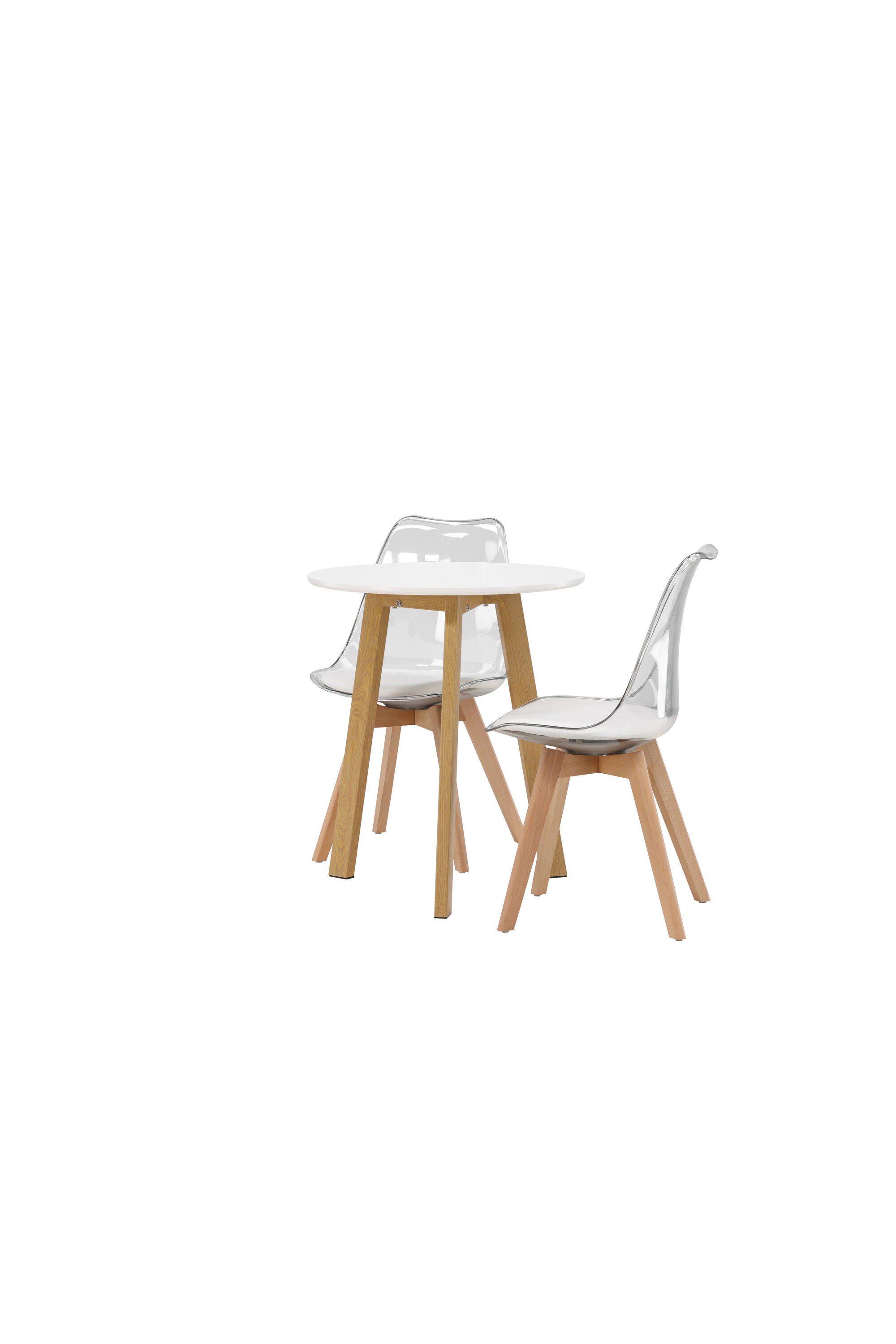 Leonora Esszimmerset + Edvin ⌀65cm/2St. in Natur,Transparent,Weiss präsentiert im Onlineshop von KAQTU Design AG. Esszimmerset ist von Venture Home