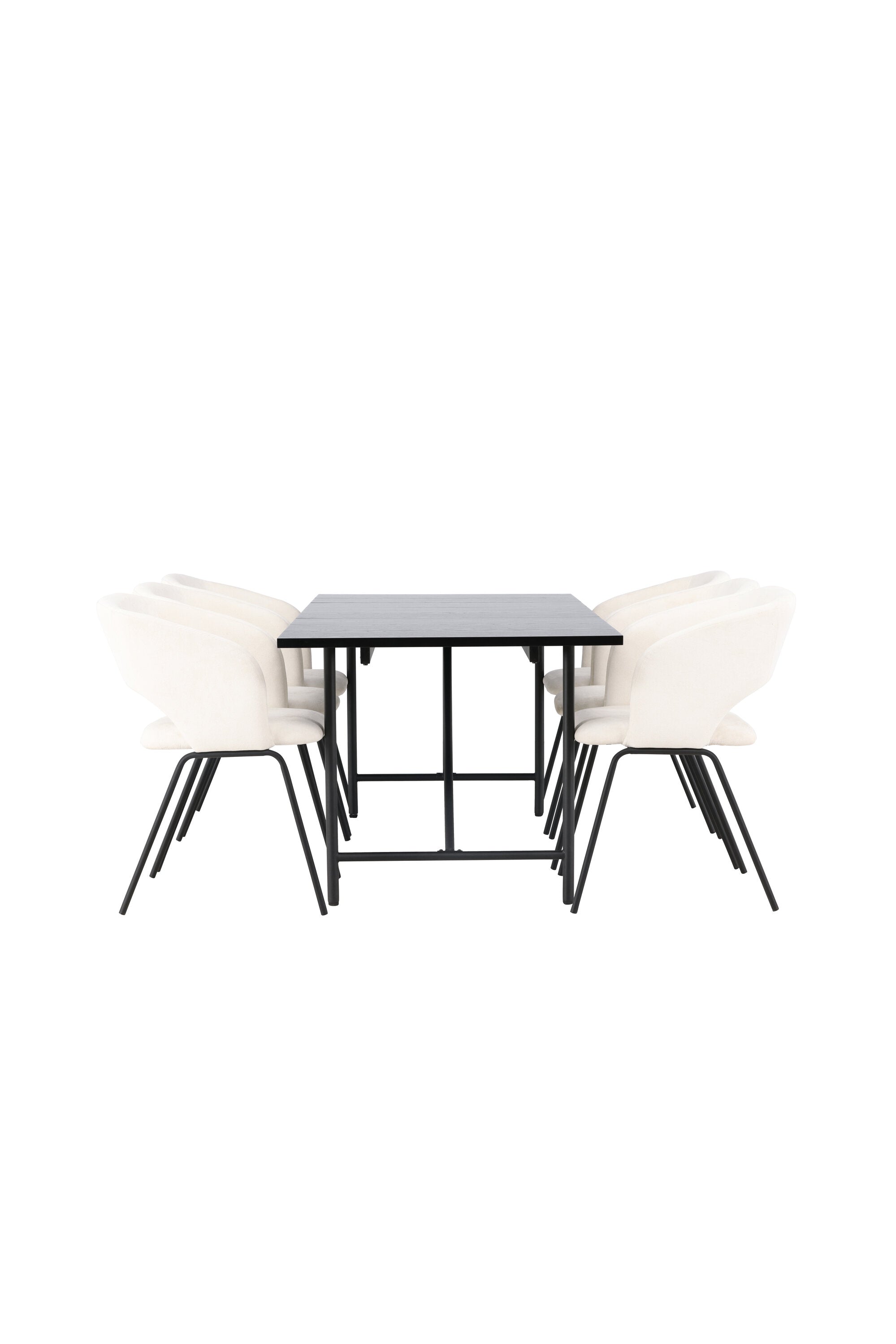 Astrid Esszimmerset + Day 200cm/6St. in Schwarz, gebrochenes Weiss präsentiert im Onlineshop von KAQTU Design AG. Esszimmerset ist von Venture Home