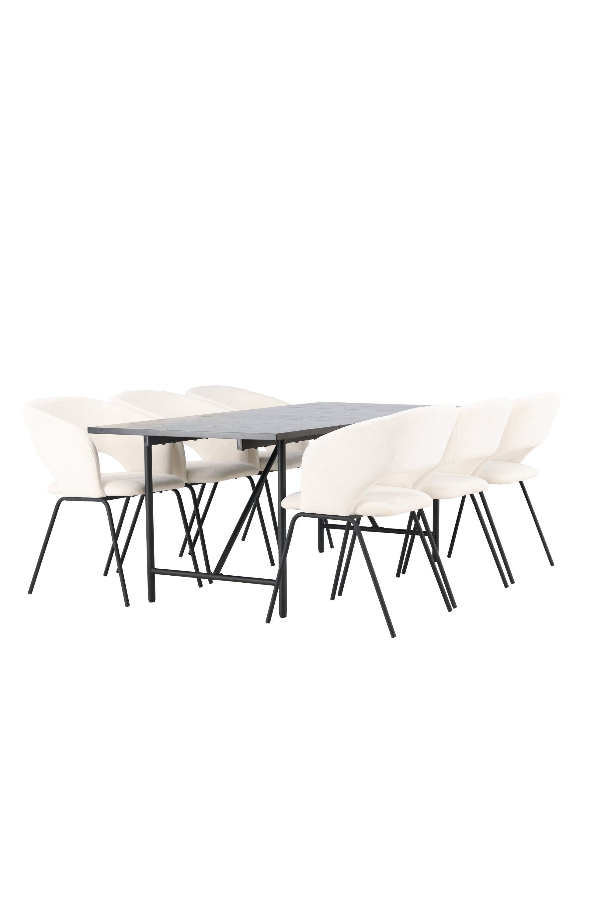 Astrid Esszimmerset + Day 200cm/6St. in Schwarz, gebrochenes Weiss präsentiert im Onlineshop von KAQTU Design AG. Esszimmerset ist von Venture Home